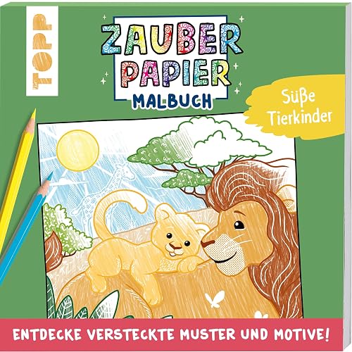 Zauberpapier Malbuch Süße Tierkinder: Entdecke versteckte Muster und Motive!