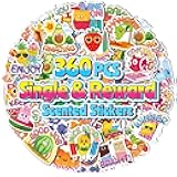 360PCS Scratch and Sniff Stickers, Large Scented Stickers for Kids & Teachers Single, Smelly Incentive Motivational Prize, Christmas Gift Bigger Reward for Student Classroom Must Haves School Supplies