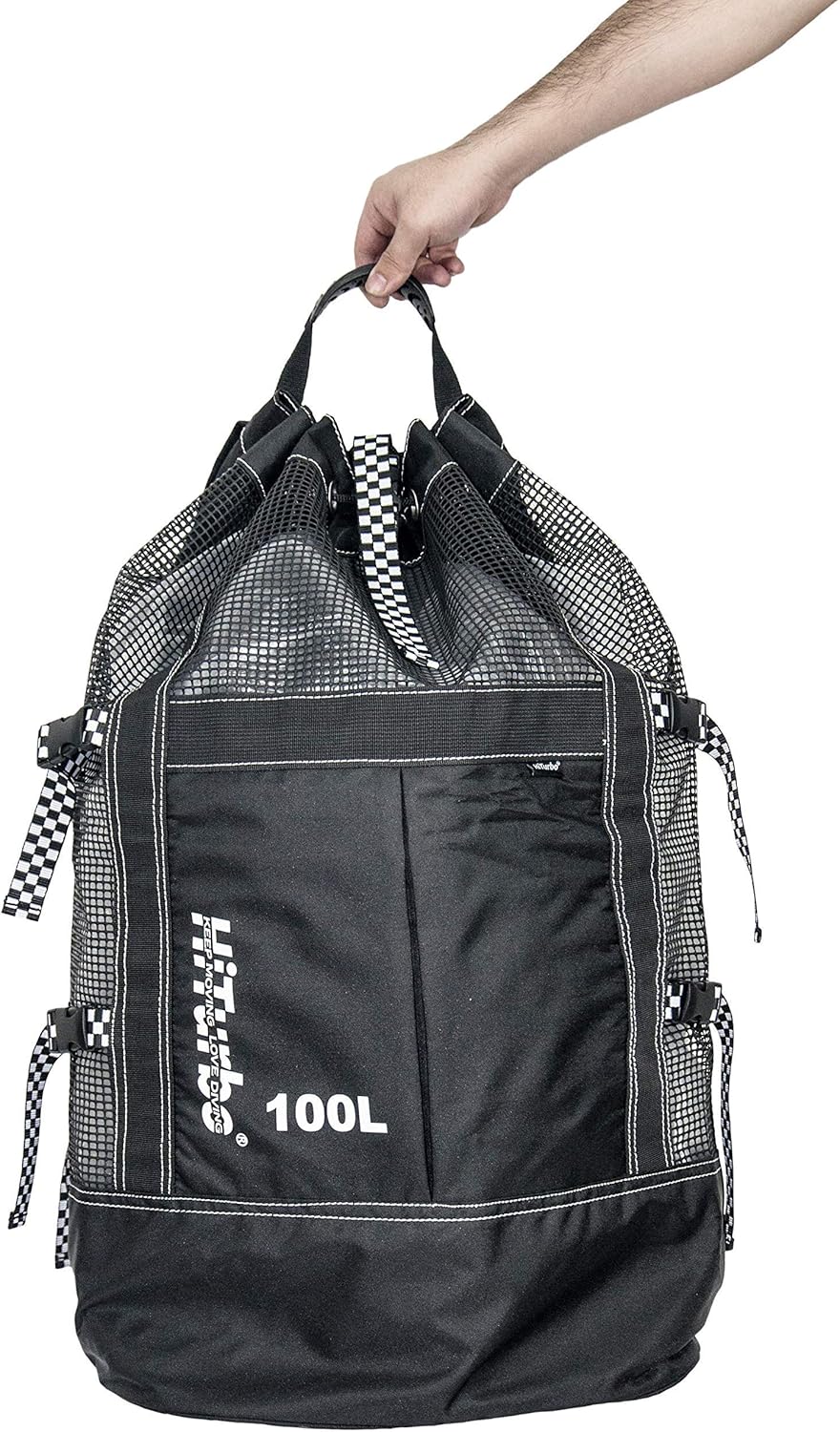 Hiturbo Backpack for Scuba Diving and Snorkeling Gear & Equipment 22 Gallon Large Capacity Diving Equipment Mesh Bag (Black) : Sports & Outdoors