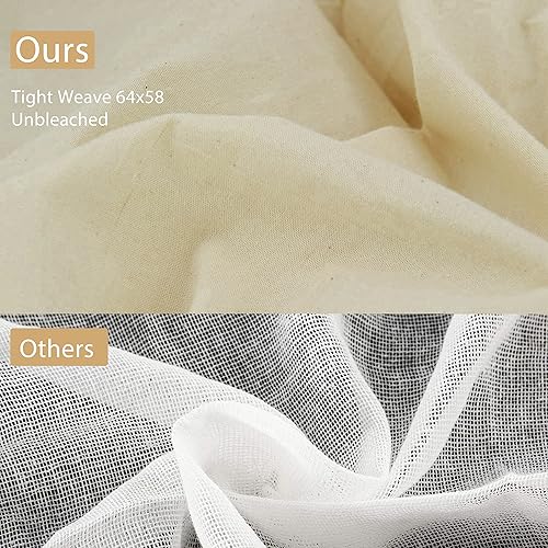 Miniatura 3 de Estopilla para colar, grado 90, 34 pies cuadrados, bolsas de tela sin blanquear para cocinar paños de queso reutilizables, filtro para colar,