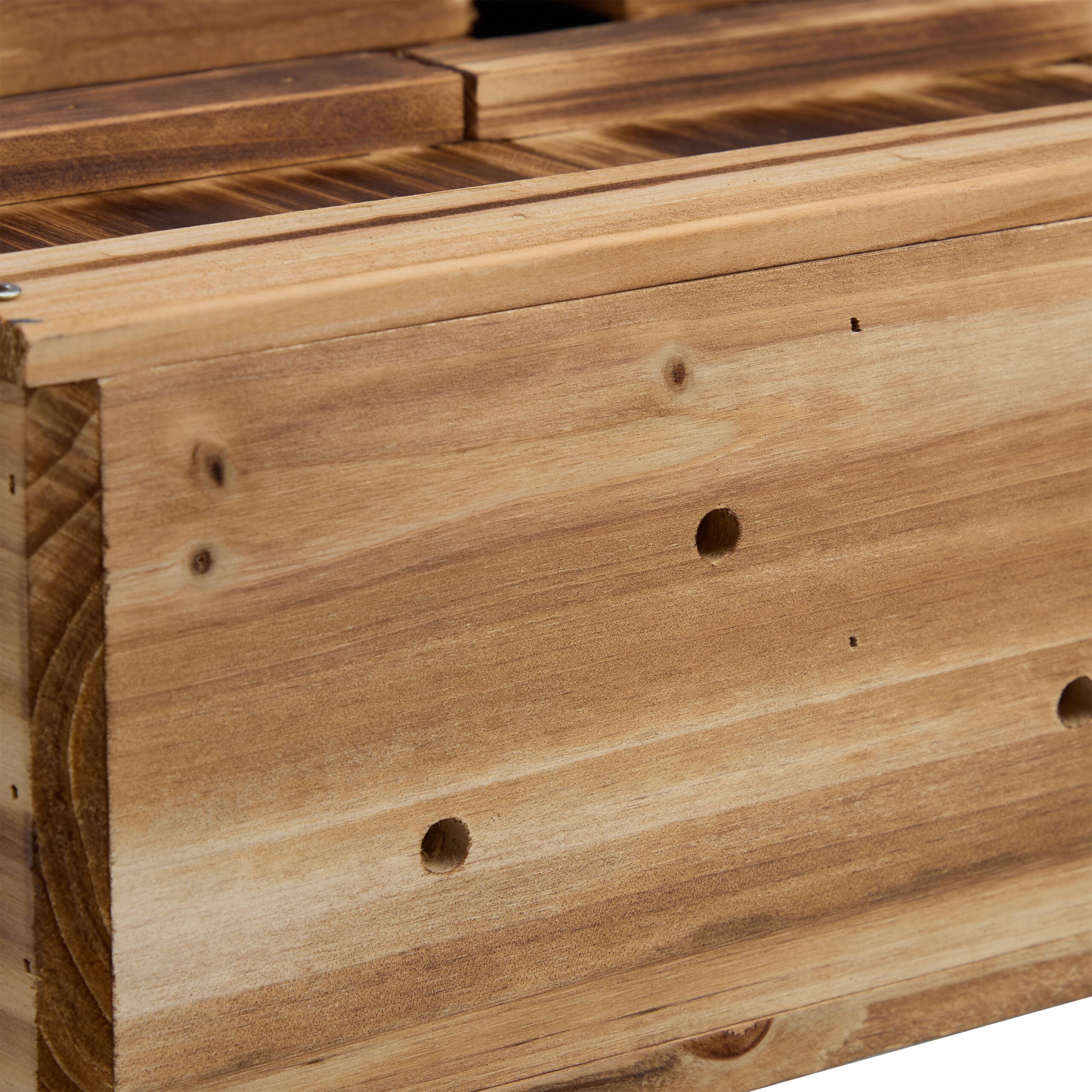Relaxdays Casetta per Uccelli, 3 Camere, Nido in Legno di Abete, Ingresso HxL 3x2 cm, Cassetta da Appendere, Marrone