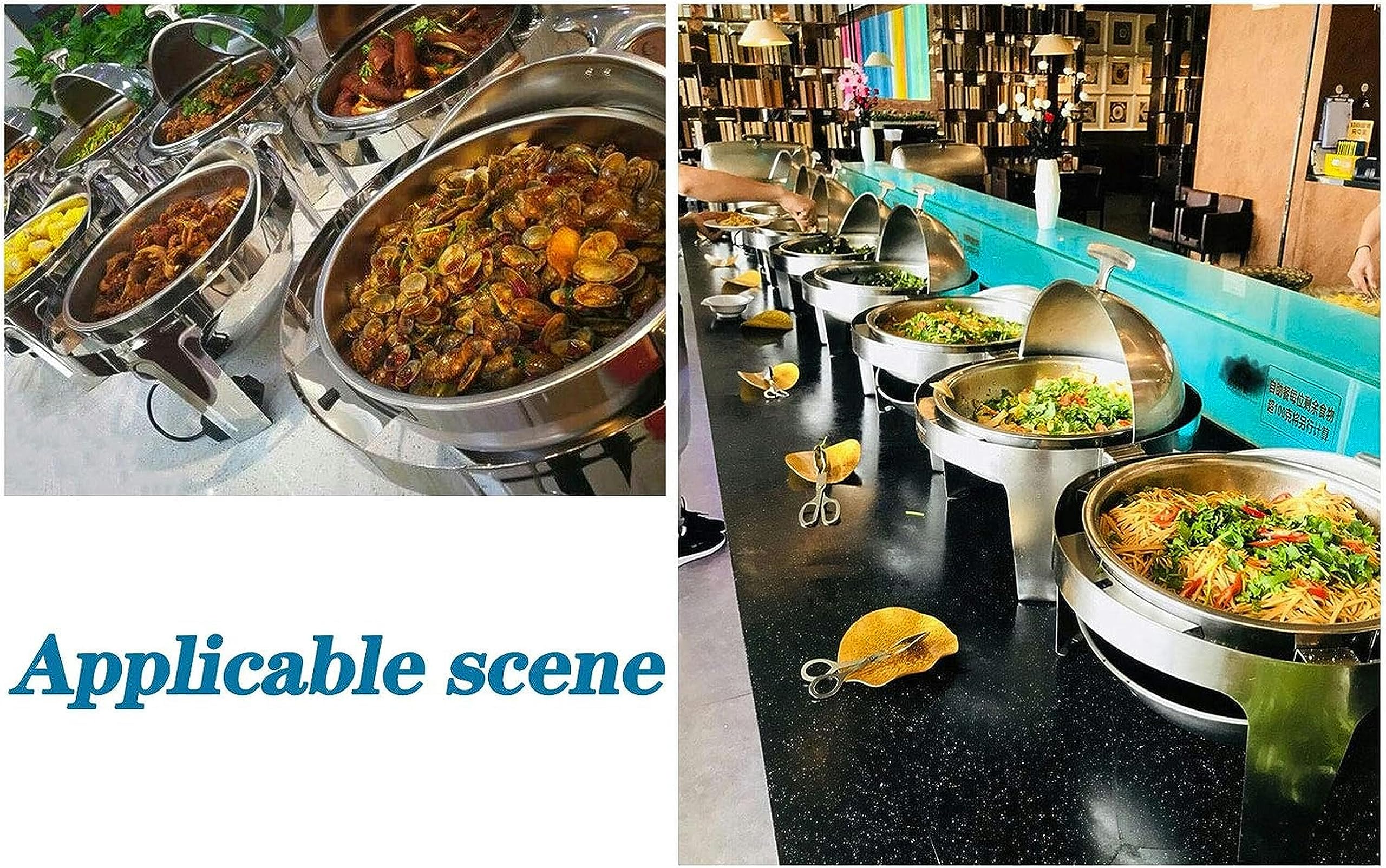 Chafing Dish, Scaldavivande Elettrico Acciaio Inox, 6L Contenitore Termico Scalda Cibo per Alimenti per Riunioni di Famiglia, Ideale per Mere in Fresco i Cibi