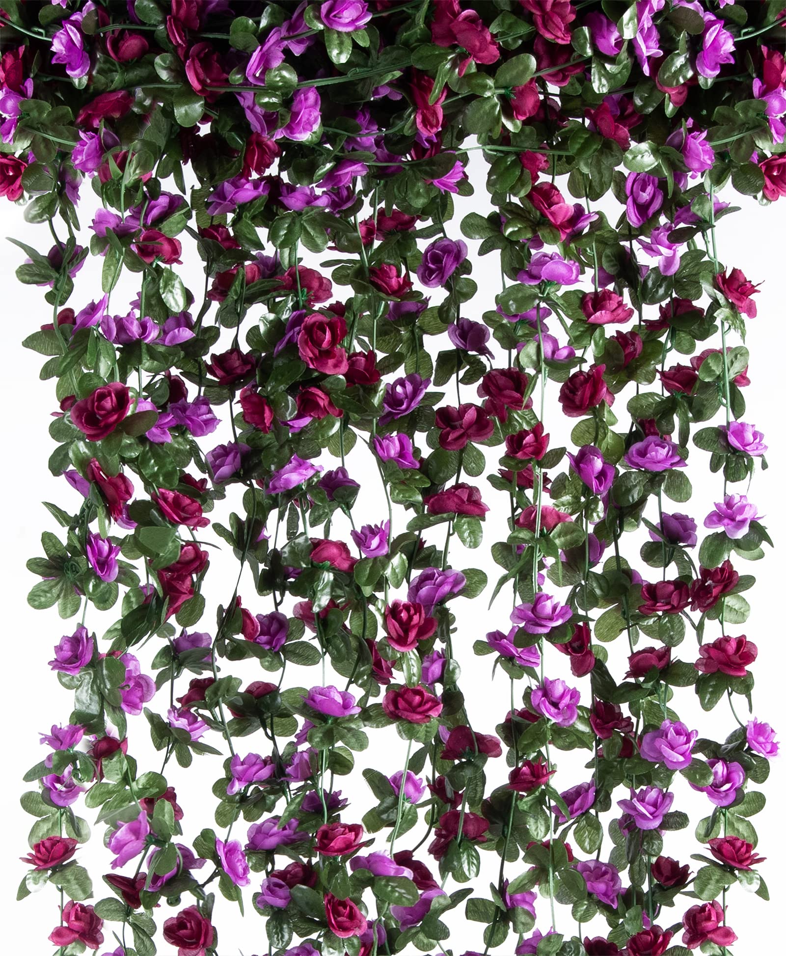 p☆✴︎つる Amazon｜PONKING 造花 バラのつる 緑の葉付き 6本のつる植物 45