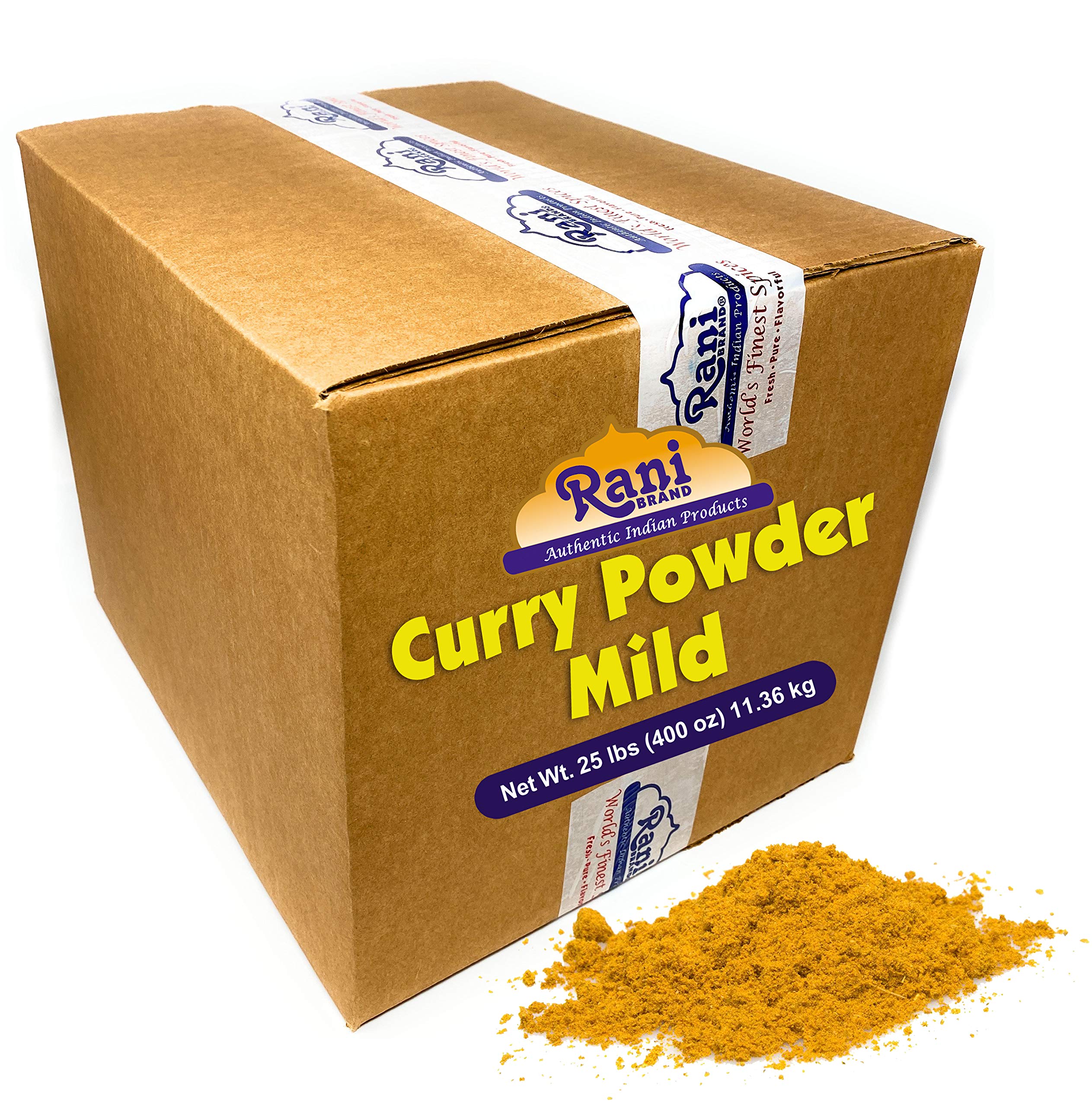 Rani Curry Powder Mild (10-Spice Authentic Indian Blend) 400oz (25lbs) 11.36kg Bulk Box ~ All Natural | Salt-Free | NO Chili or Peppers | Vegan | No Colors | Gluten Friendly | NON-GMO | Indian OriginUSDA Organic