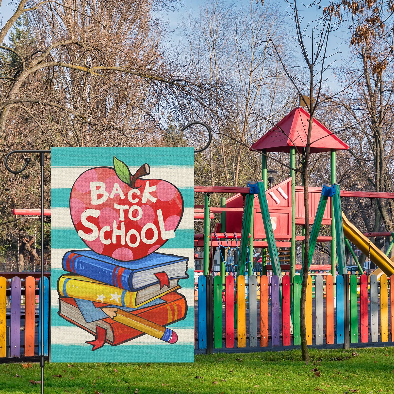 Baccessor Gartenflagge 'Back To School' – 32,5x45,7 Cm, Doppelseitig, Wetterfest