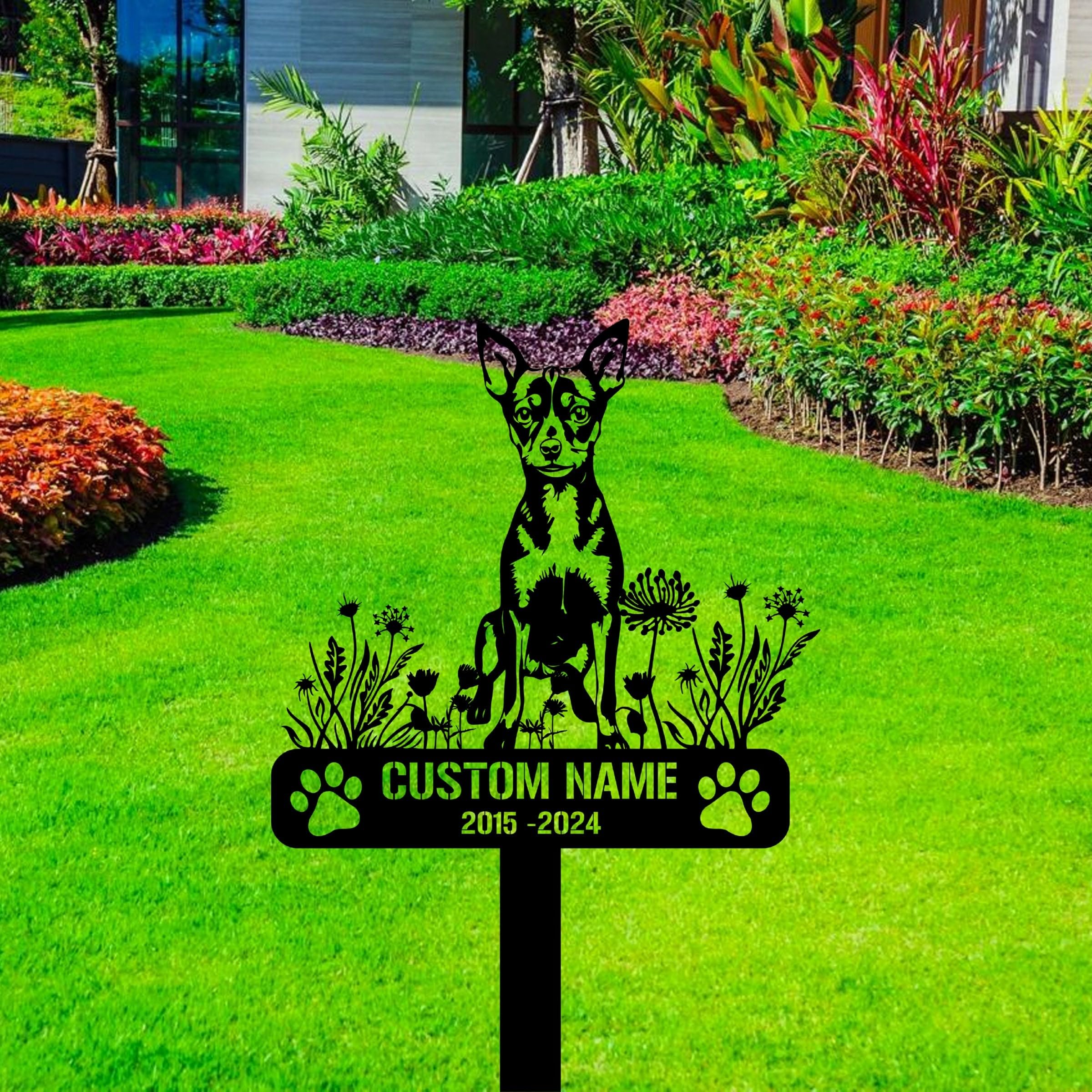 Toy Fox Terrier Dog Memorial Marker, Metal Garden Stake, Personalized Dog Pets Headstone Sign, Toy Fox Terrier Grave Marker, Dog Grave Plaque, Loss of Pet Gift, Pet Burial Stake