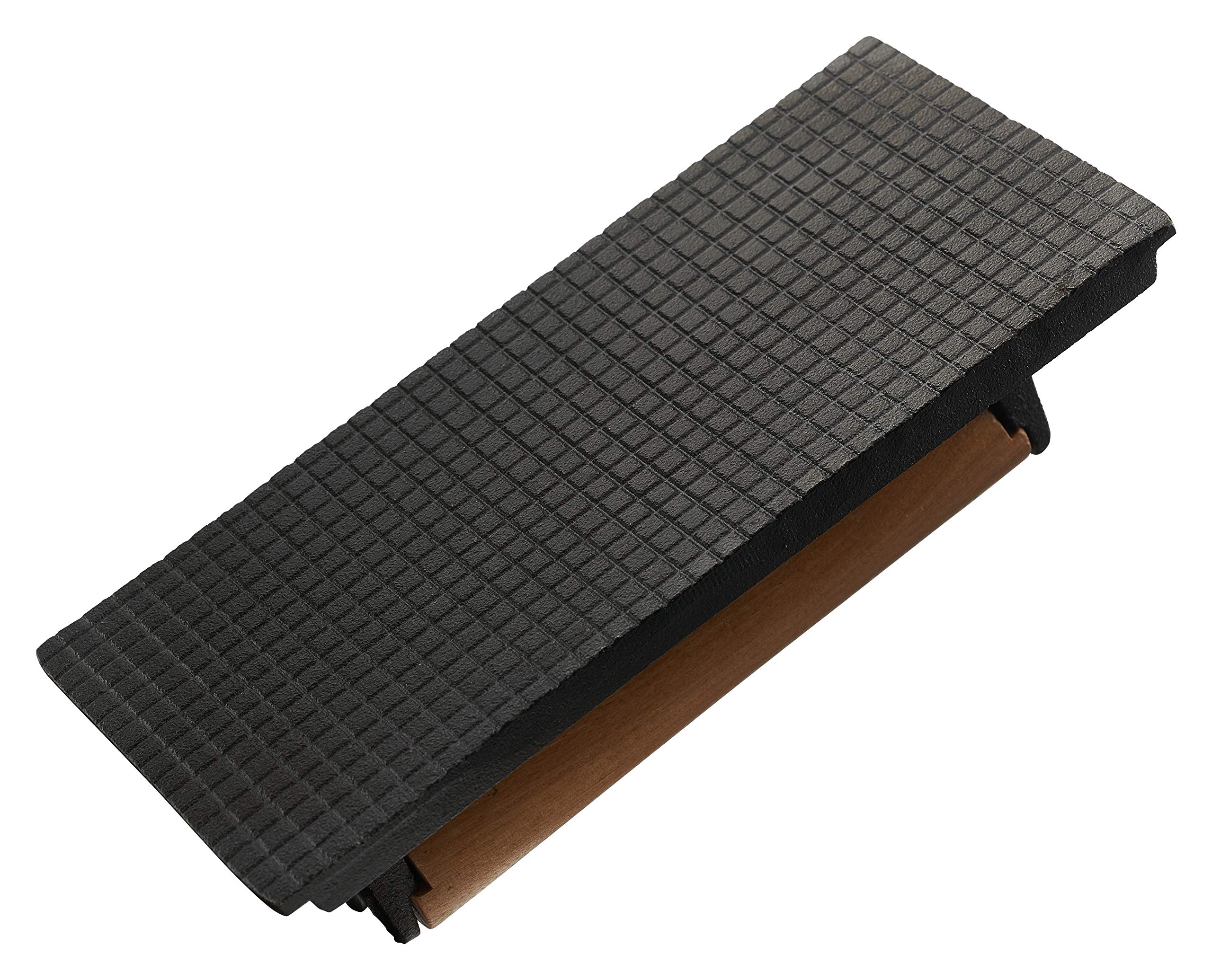 [2 PACK] Rectangle Grill Press with Wooden Handle 9 x 5 inches - Heavy Duty, Bacon Press, Burger Press, Panini Press, Meat Press - Ideal Cast Iron Press for Kitchen & Grill