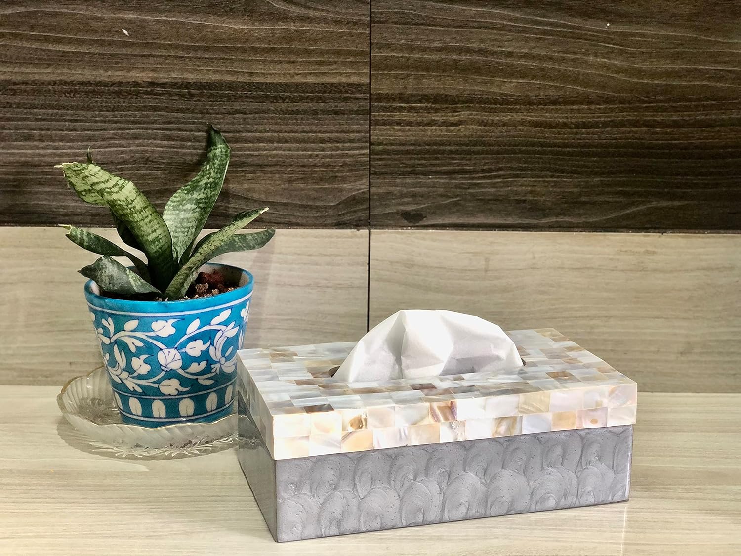 Buy Creative Hands Wooden Half Round Design Tissue Paper Holder Napkin