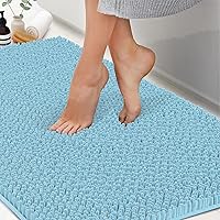 Vista 1 de ITSOFT Tapete de baño de felpa de 47 x 21 pulgadas, absorbente, lavable a máquina, antideslizante, alfombrillas de baño de chenille, de secado