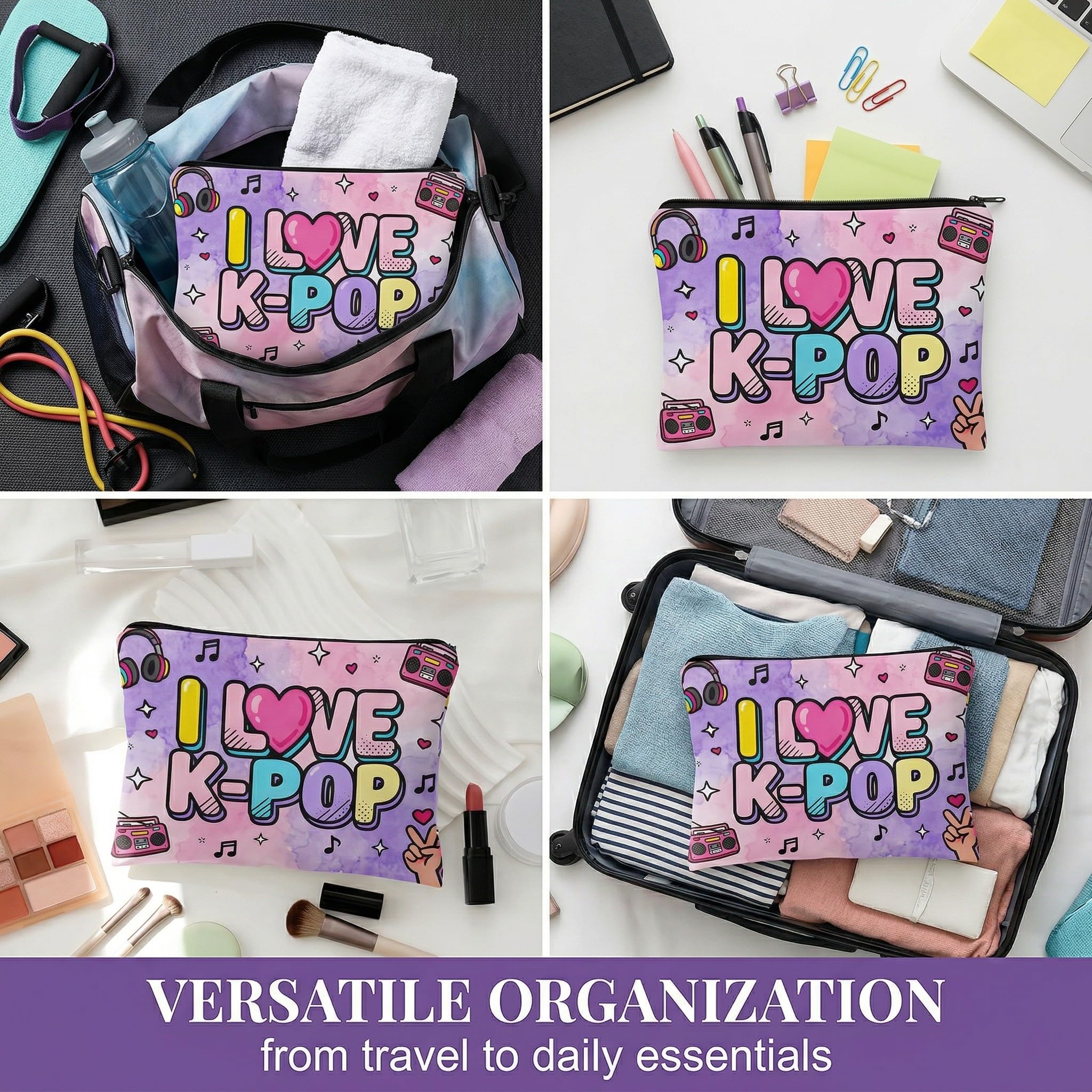 Neceser Mujer K Pop Regalos Neceser Detalles Cumpleaños Guerreras Kpop Estuch Maquillaj Mujer Niñas Llaveros K Pop Neceser para Maquillaje Complementos Viaj Autocolantes — view 4