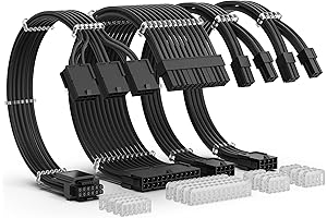High-Performance Sleeved 12VHPWR Extension Cable Kit 24Pin 4+4Pin 12+4Pin