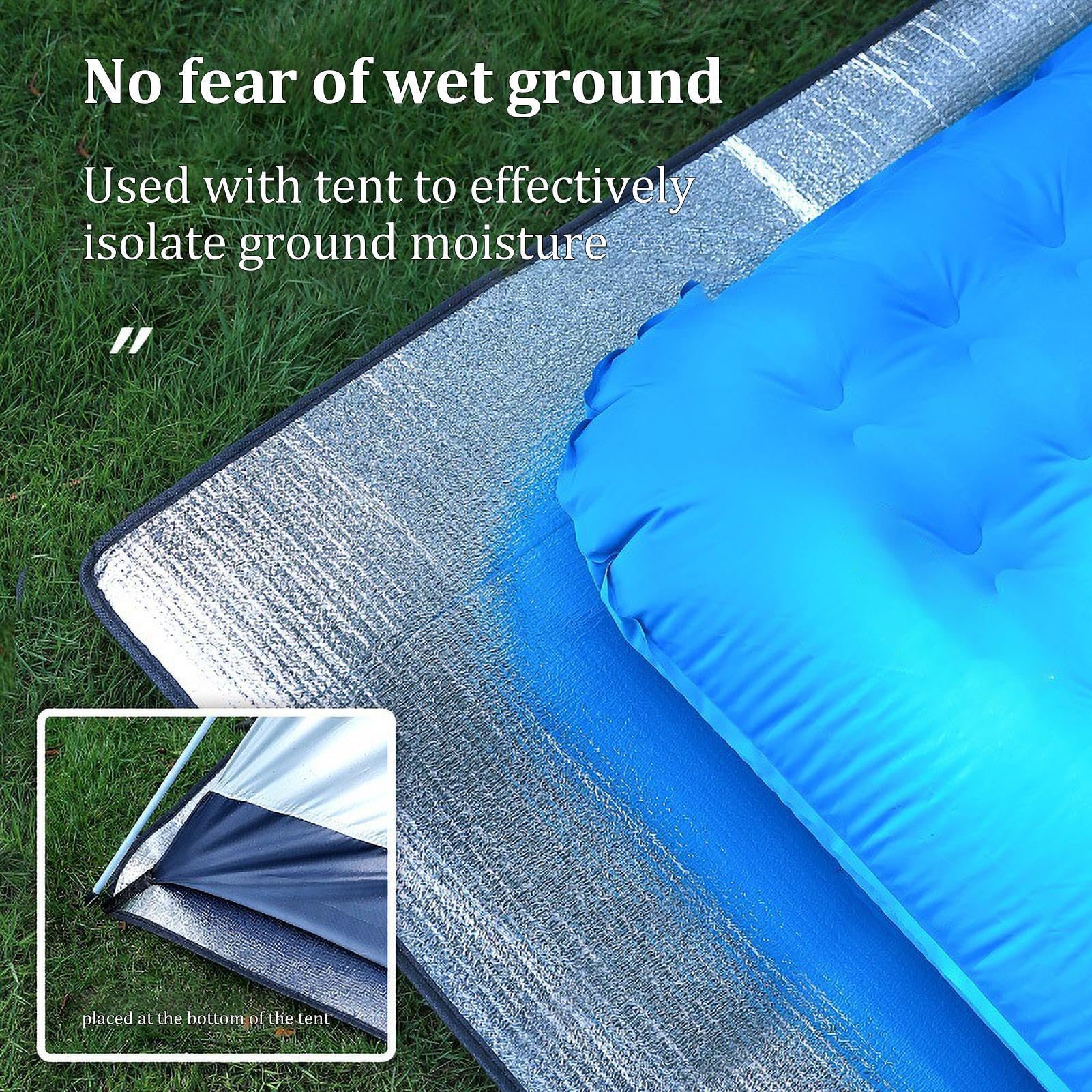 Aluminum Foil Foam Pad for Camping, Double-Sided Waterproof Camping Ground Mat Insulating Foil Mat Camping Foam Sleeping Mat, Tent Floor Mat with Storage Bag for Outdoor Camping Hiking Travel Picnic