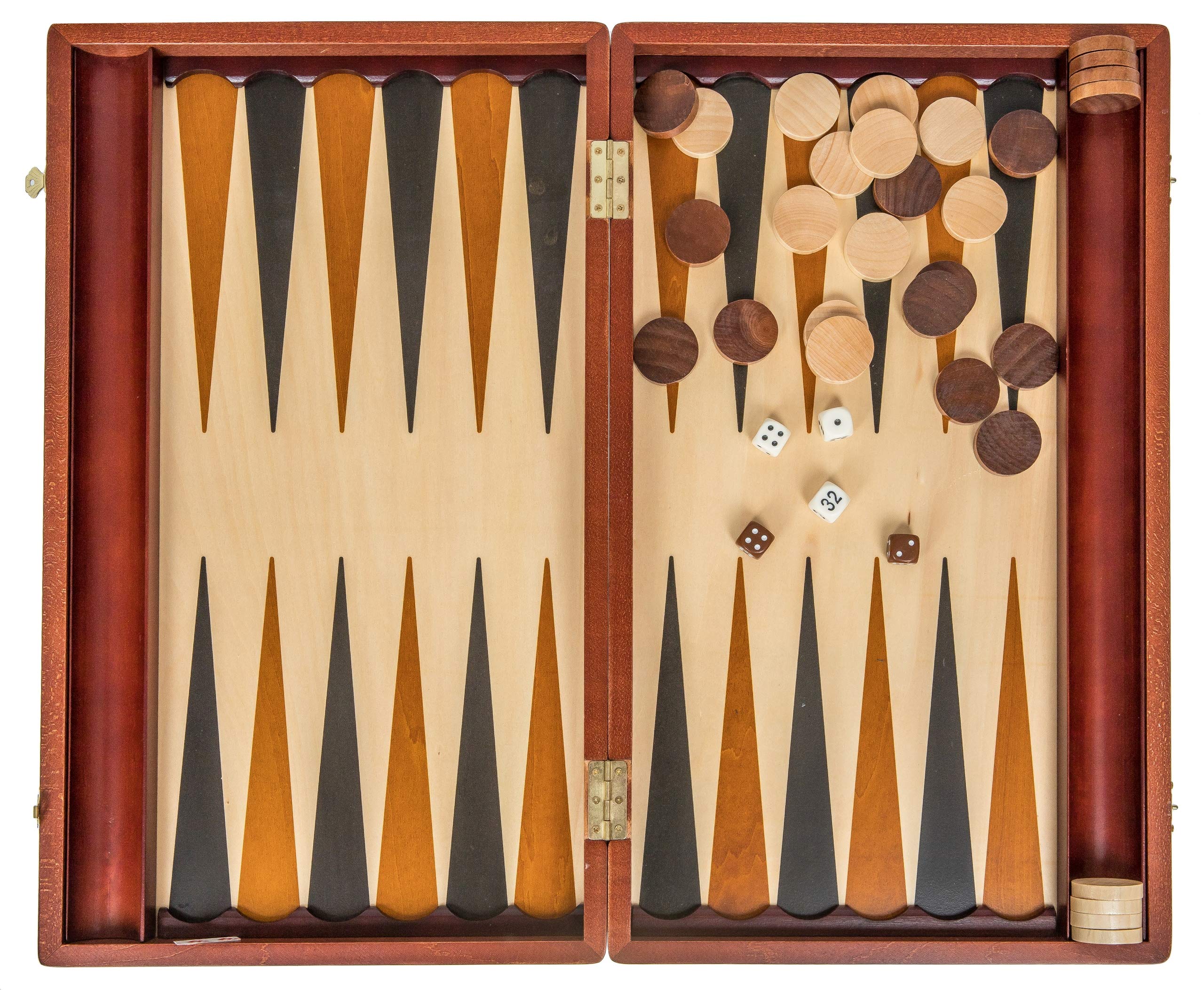 Square - Backgammon de Madera Exclusive - 38 cm - Caoba - Incrustación