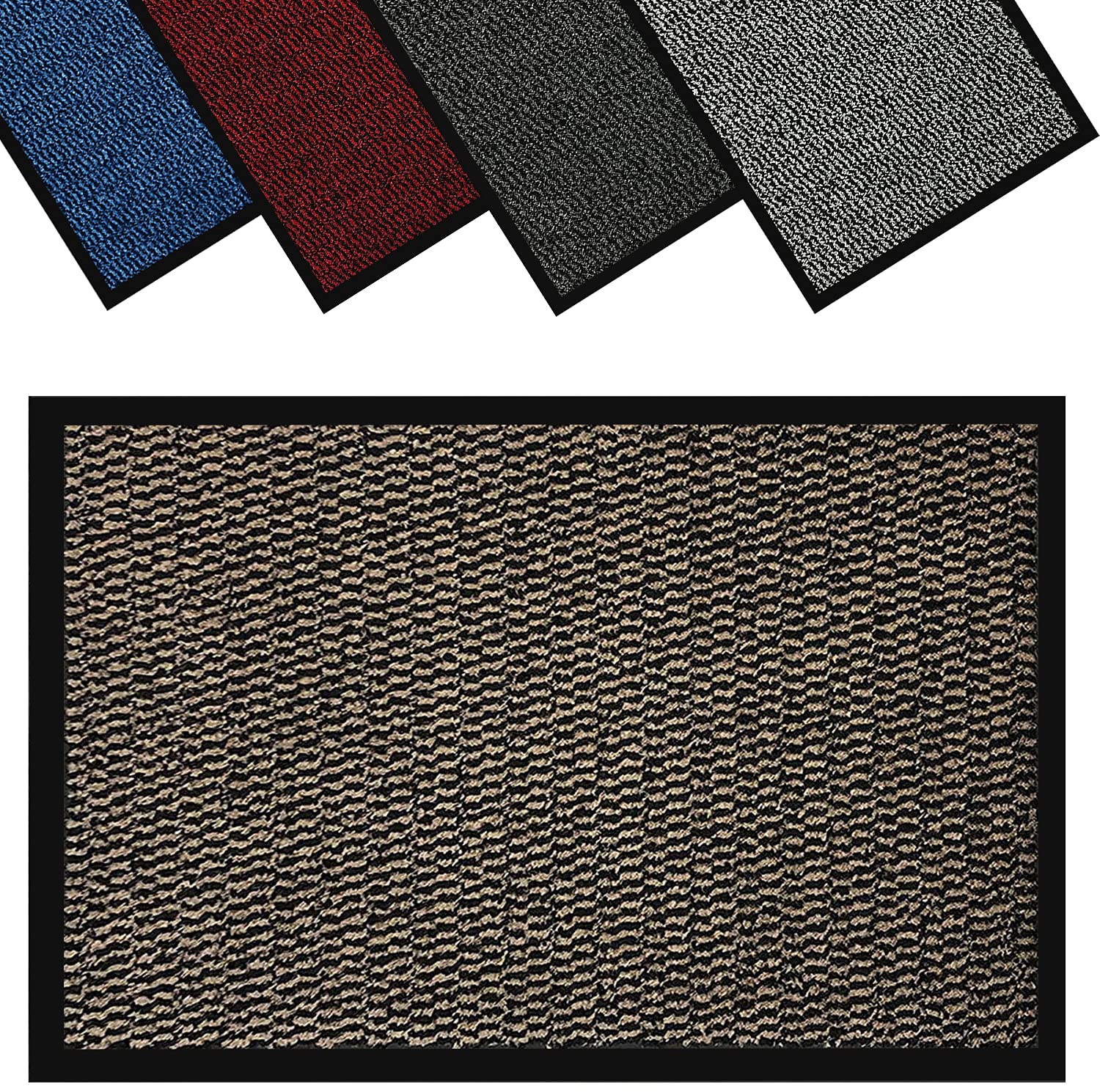 GULLAMBO Heavy Duty Non Slip Entrance Door Mat – Indoor and Outdoor 140cm x 80cm Doormat –Kitchen And Office Use Mat, Highly Absorbent Dirt Trapper Multicolor Barrier Mat, Washable — image 1