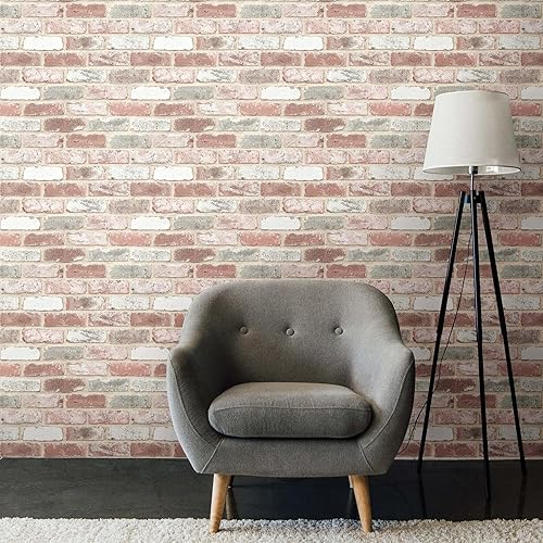 Miniatura 4 de RoomMates Papel pintado de ladrillo recuperado, RMK12194PL