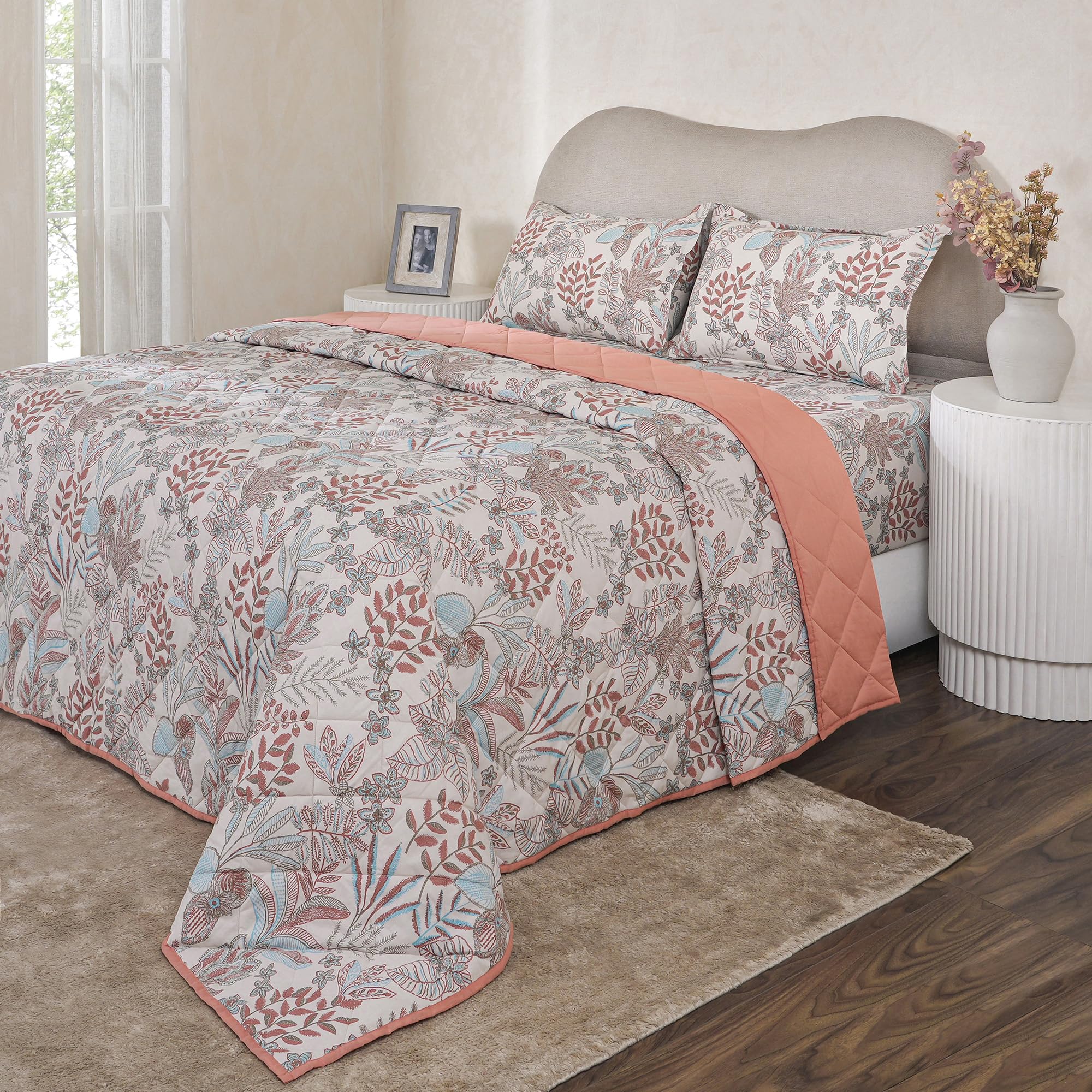 maspar Summer AC Room 110 GSM Cotton (104"x90") Double Bed Quilt & Comforter - Quilted Bed Cover-image-9