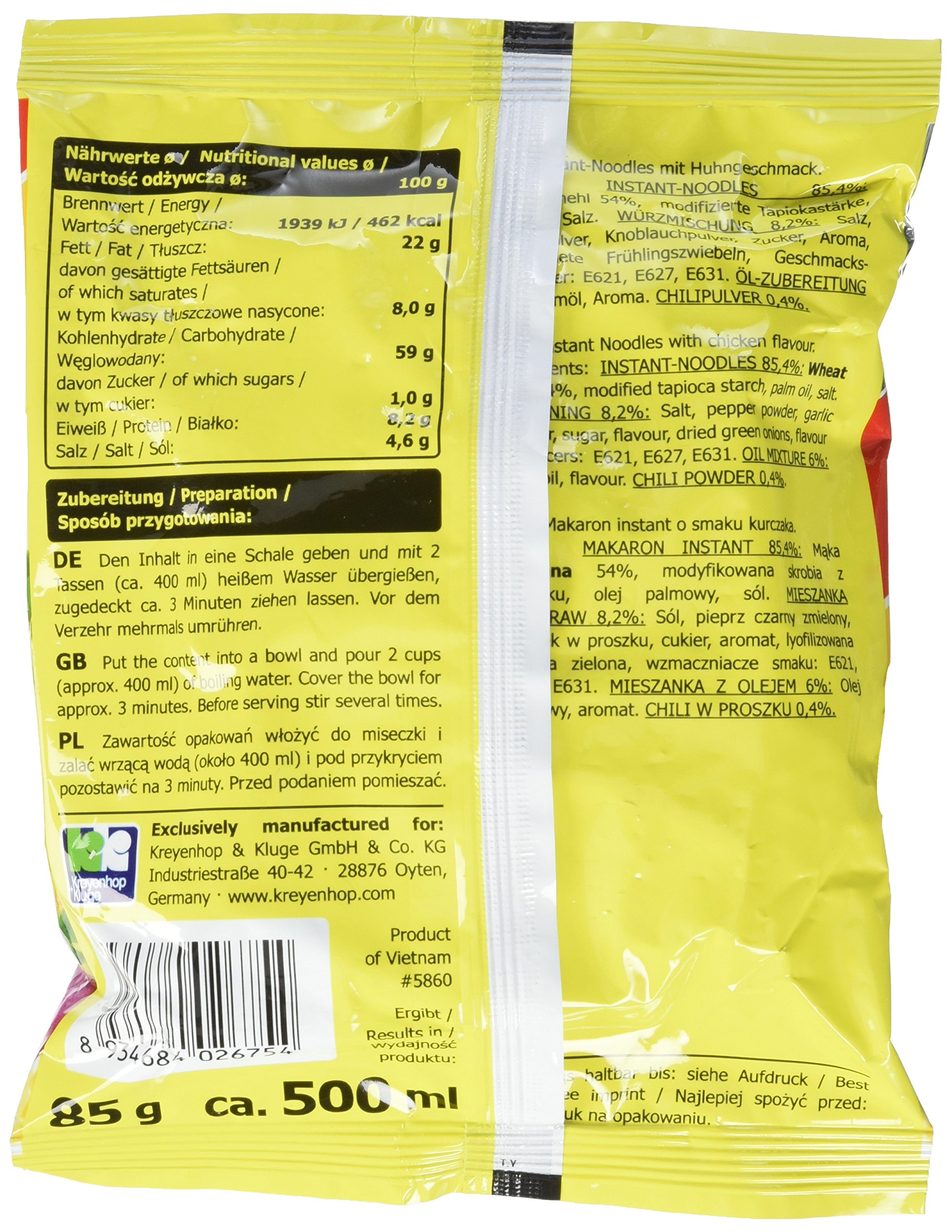 A-ONE Instantnudeln, Huhn, 30er Pack (30 x 85 g Packung)