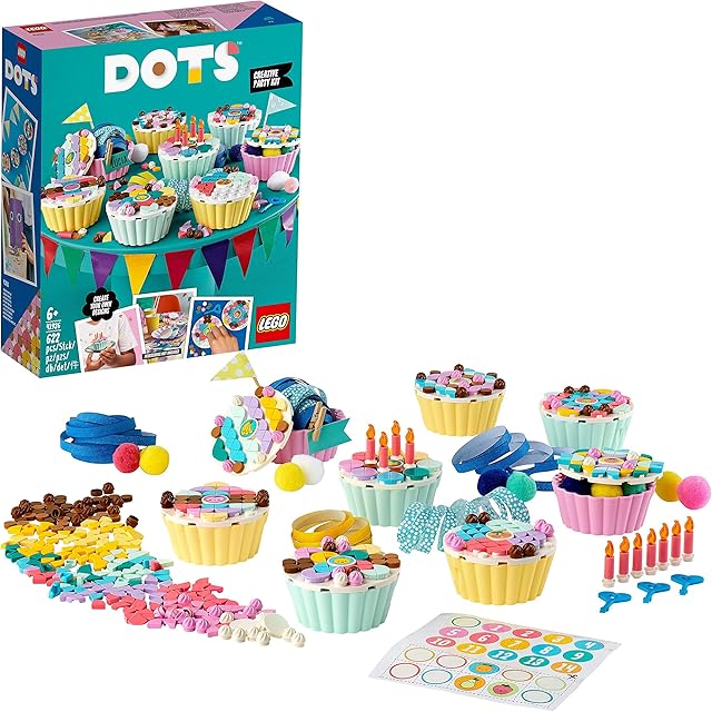 LEGO 41926 DOTS Creative Party Kit with Cupcakes, Birthday Gifts Set, Toys for 6 Plus Year Old Girls & Boys, DIY Creative Projects, Craft Kits for Kids