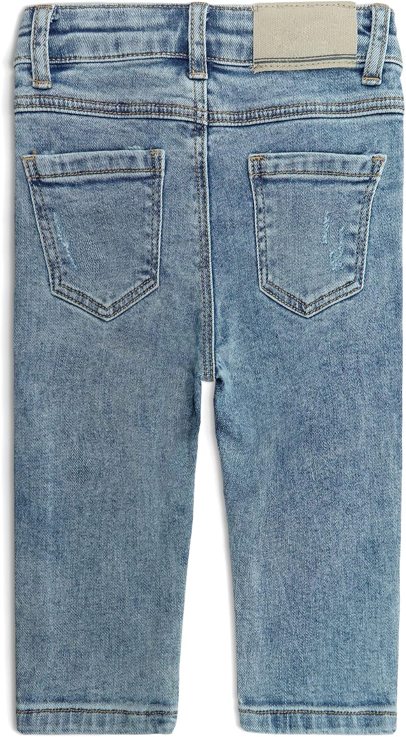 KIDSCOOL SPACE Baby Little Boys Girls Jeans,Ripped Strechy Denim Soft Slim Pants