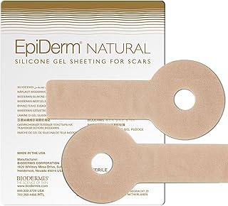 EpiDerm Areopexy Silicone Scar Sheets – Reusable, Washable & Customizable Breast Reduction & Post Op Breast Surgery Essentials - Lollipop Shape Professional Grade Scar Patches – Natural, 1 Pair