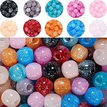 100Pcs Large Hole Resin Beads for Carabiner Bag Charms, 12mm