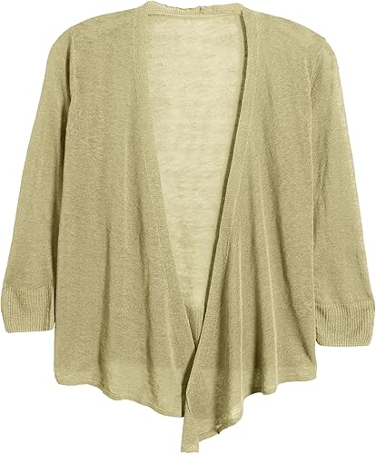 Vista 2 de Women's Lightweight 34 Sleeve Summer Cardigan Open Front Soft Kint Kimono Cardigans