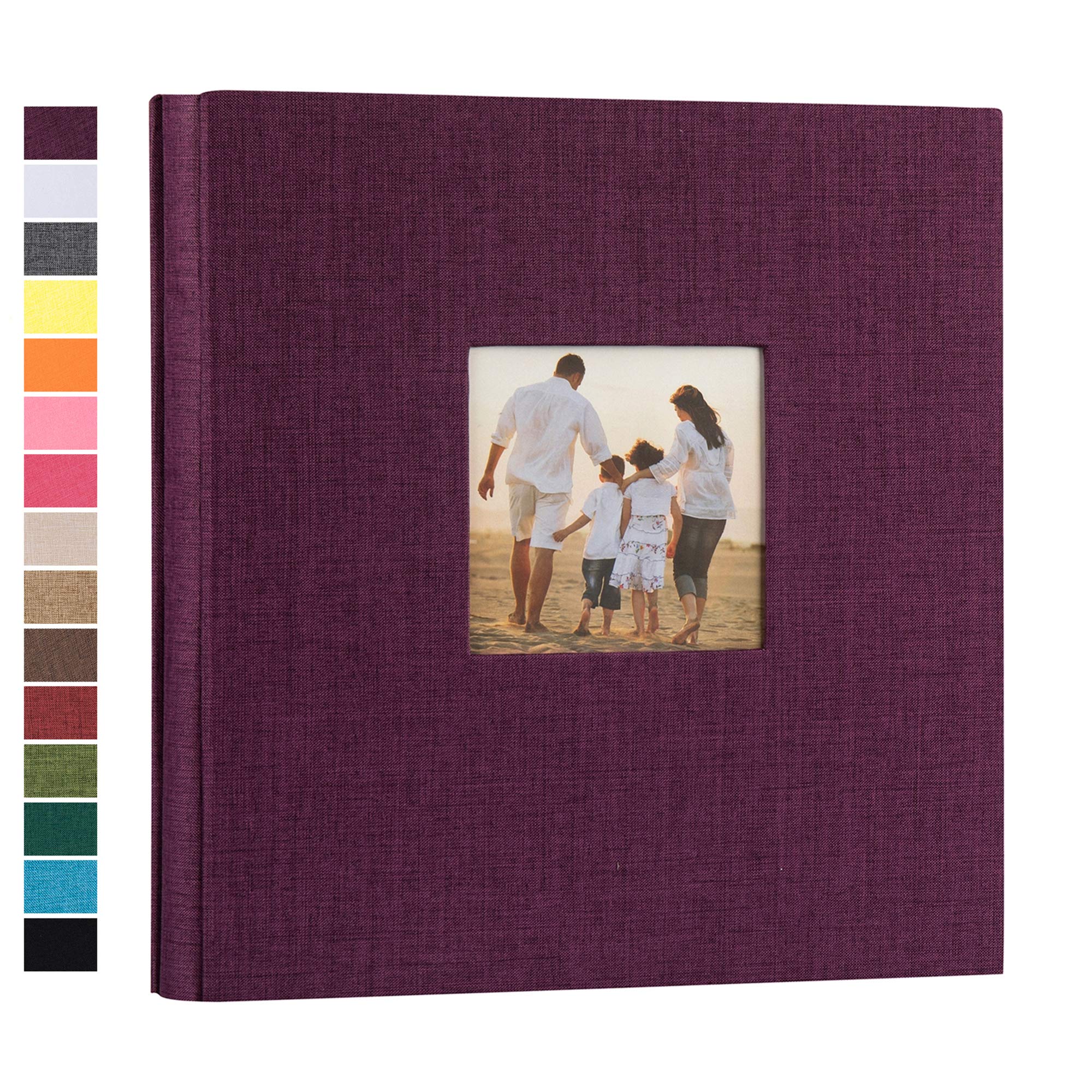 potricher Linen Hardcover Photo Album 4x6 1000 Photos Large Capacity for Family Wedding Anniversary Baby Vacation (Purple, 1000 Pockets)