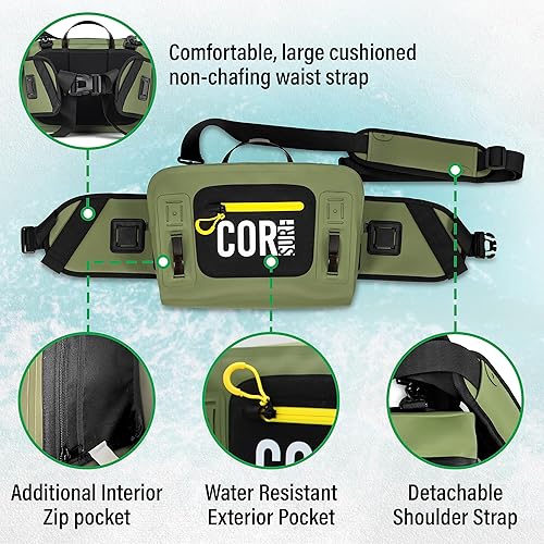 Miniatura 2 de Riñonera impermeable  Riñonera de pesca lumbar sumergible de 8 litros con cremallera hermética  Perfecto para pesca con mosca, canotaje, camping,