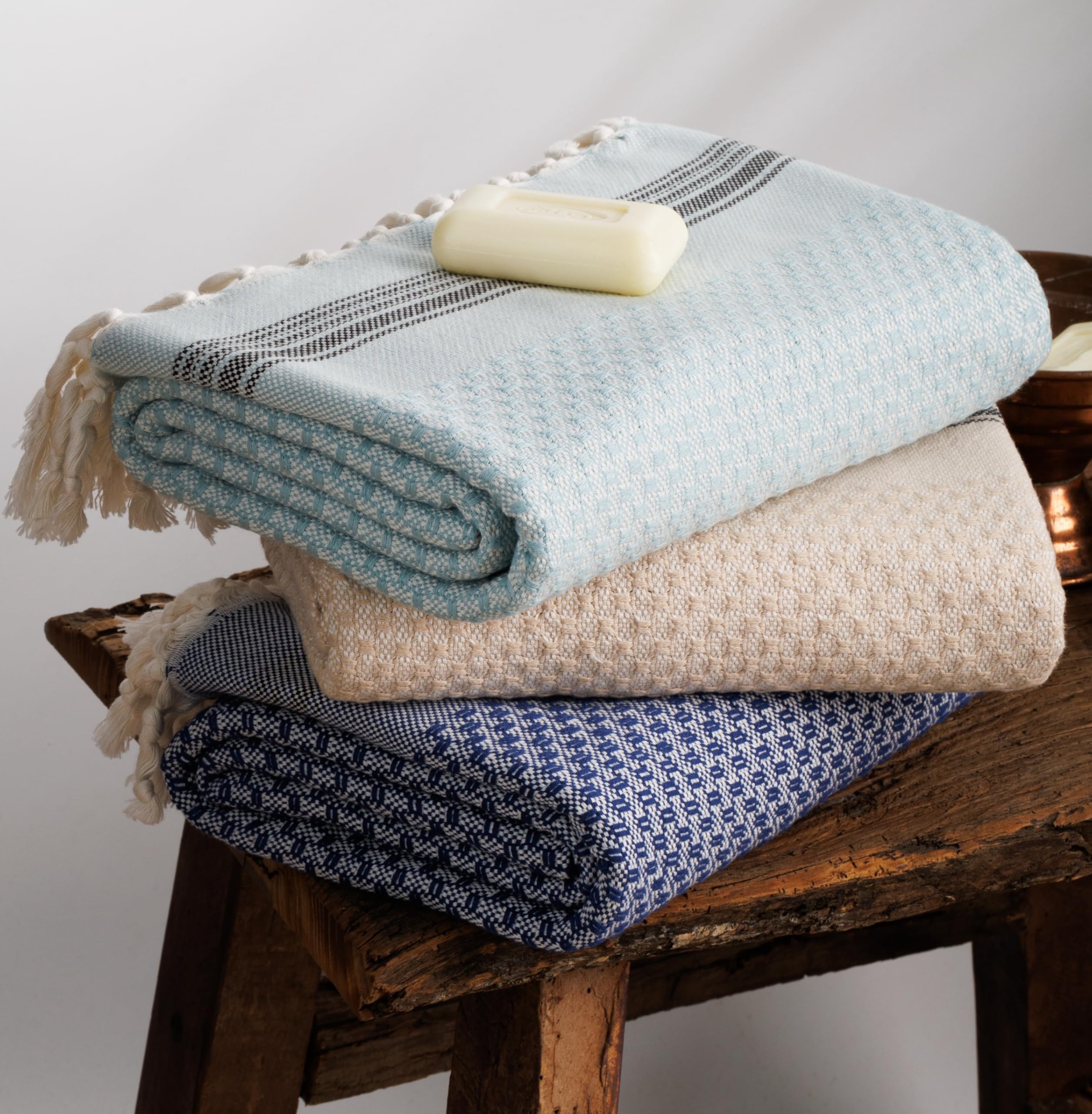 DEMMEX Micro Waffle Turkish Bath Towel - 100% Oeko-TEX Certified Cotton