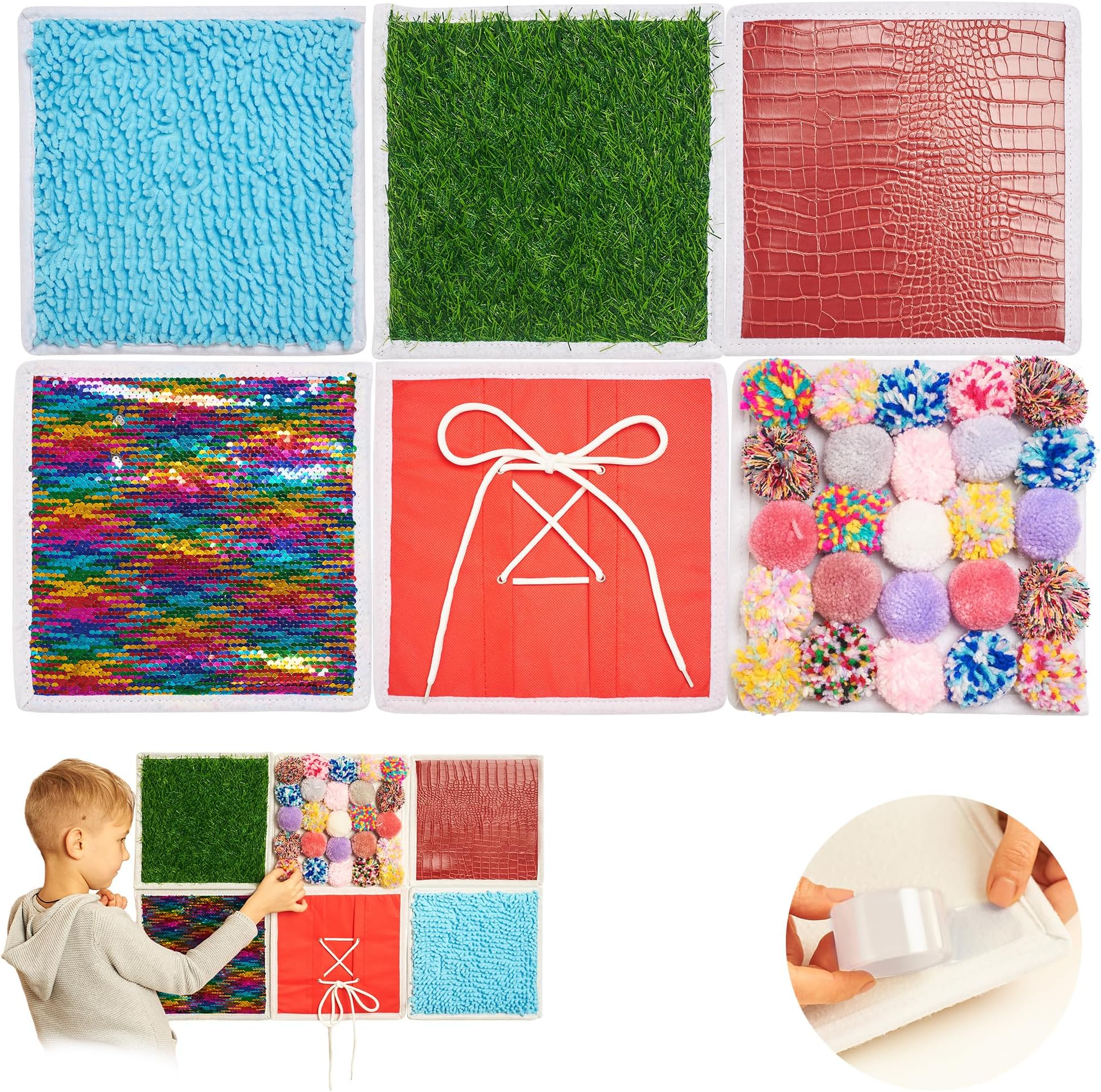 Sensory Mats for Children - Feeling Memory | Tactile Discs Feeling Game | Tactile Memory Sensory Mats as Occupational Therapy Material Children & Heuristic Material Montessori | Sensory Wall | Pack of