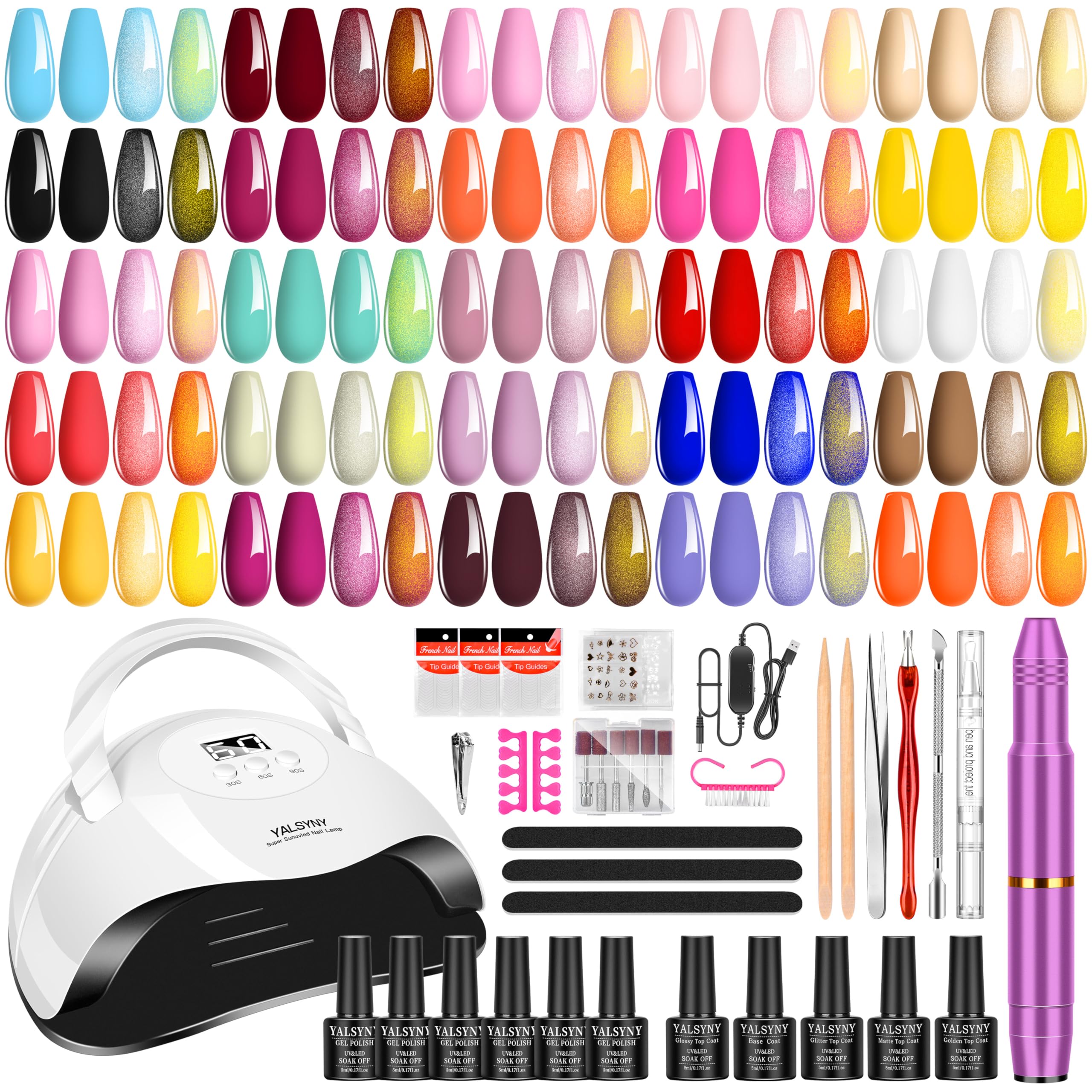 Amazon.com : YALSYNY Gel Nail Polish Kit,With UV LED Nail Dryer
