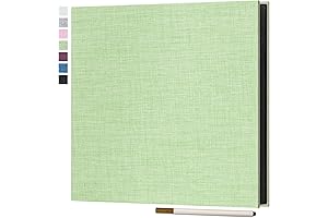 Vienrose Self Adhesive Photo Album Scrapbook For 4x6 Pictures DIY, Black Linen Memory Book