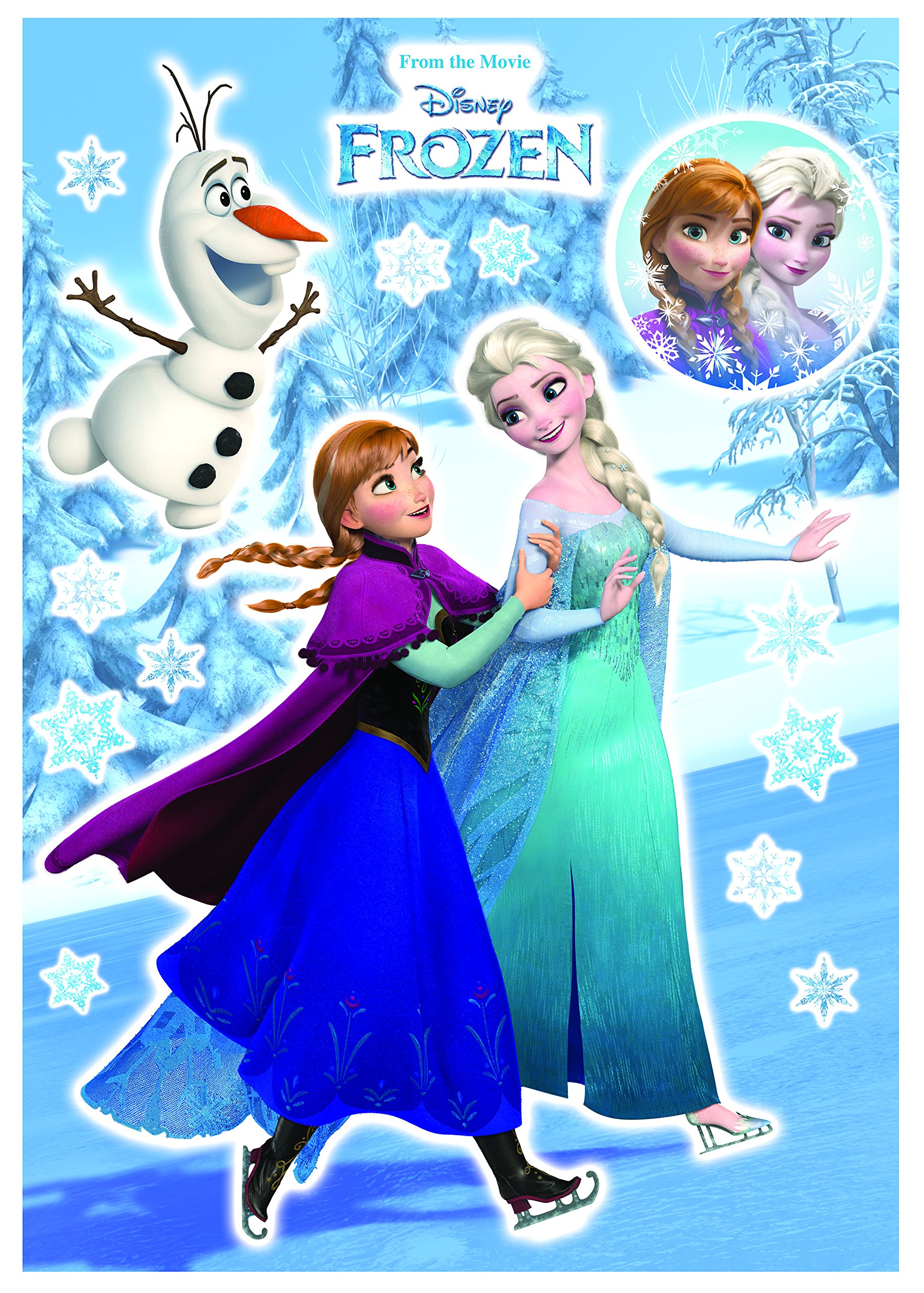 Wandtattoo - Anna und Elsa - Größe 50 x 70 cm - Komar, Kinderzimmer, Wandaufkleber, Wanddekoration, Wandsticker