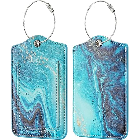 Lot De 2 étiquettes à Bagages En Cuir PU - Marron - Uxcell - Neuves