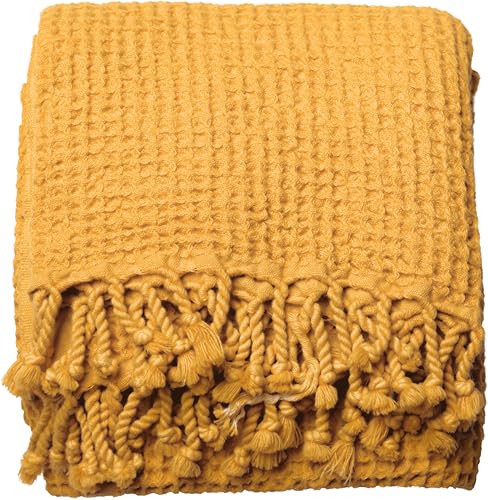 Miniatura 2 de PÜSKÜL - Toallas de gofre para piscina, playa, spa, sauna, gimnasio, toallas originales de 100% algodón turco (Pesthtemal Hammam amarillo mostaza, 5)