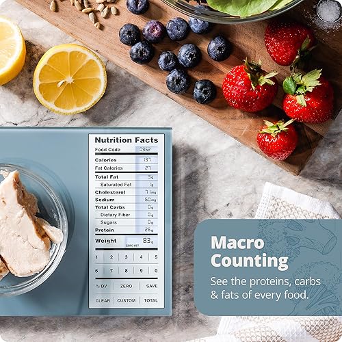 Miniatura 2 de Greater Goods Báscula nutricional, vidrio de grado alimenticio, escala de conteo de calorías, báscula de preparación de comidas y báscula de pérdida