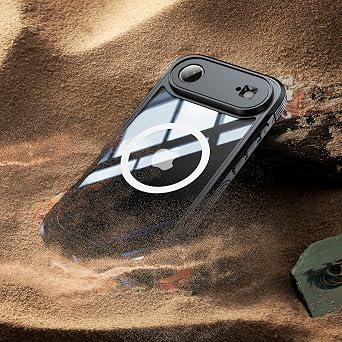 for iPhone 17 Case Clear Black - Magnetic Transparent Phone Cases Built-in Screen Protector Slim Military Grade Drop Protection Rugged Shockproof Protective Cell Phone Cover (iPhone 17)