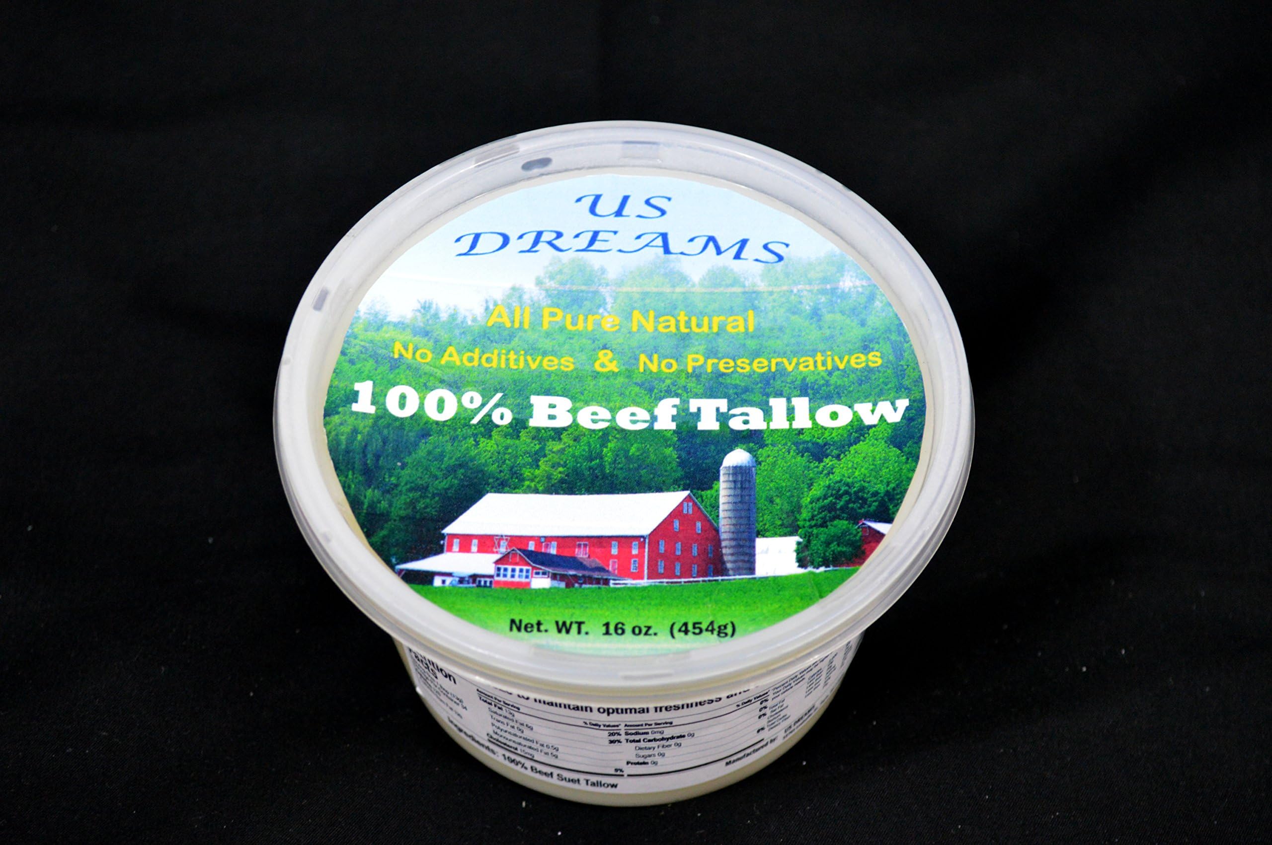 100 Grass Fed Beef Tallow 1 lb. (16 oz.) one pound_AB