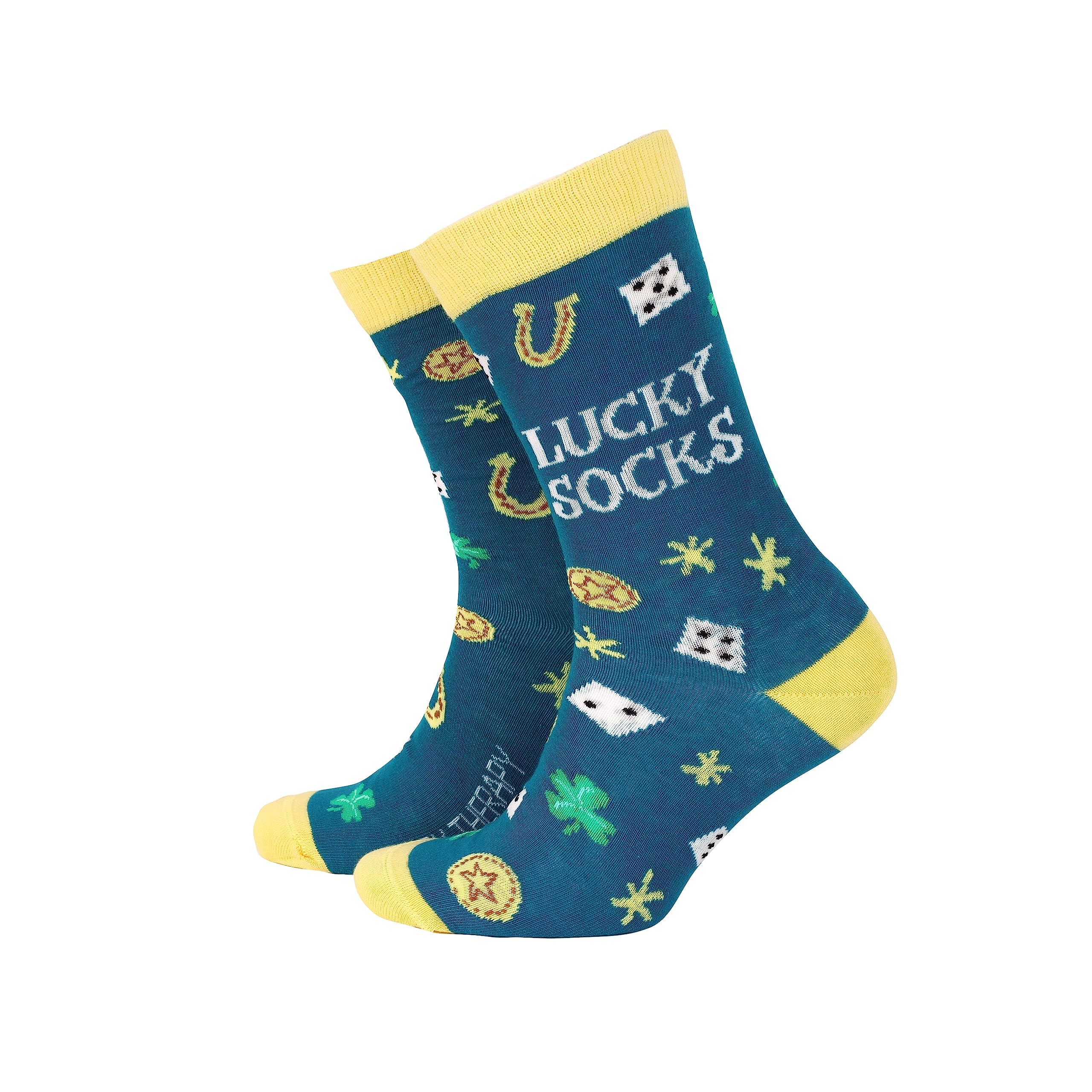 Sock Therapy Men's Lucky Socks Novelty Colorful Bamboo Socks Smart Design Comfortable Breathable Socks Non Slip Great Gift