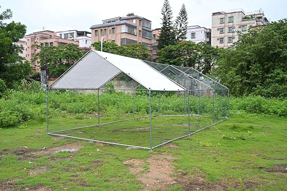 20'x13' Outdoor Chicken Coop with Metal Frame, Large Poultry Pen Enclosure, Rustproof Wire Mesh Fence Waterproof Chicken Run Cage for Backyard, Farm, Garden