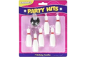 Bowling Cake Decorations: 7pc Bowling Pins and Ball Candle Set