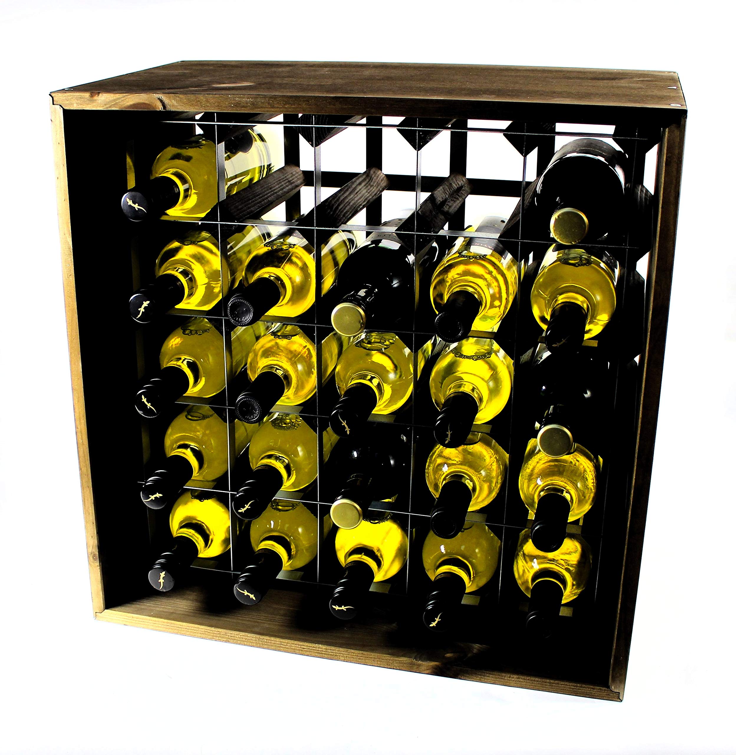 Wine Rack Cube - 25 Spaces - Dark oak stain