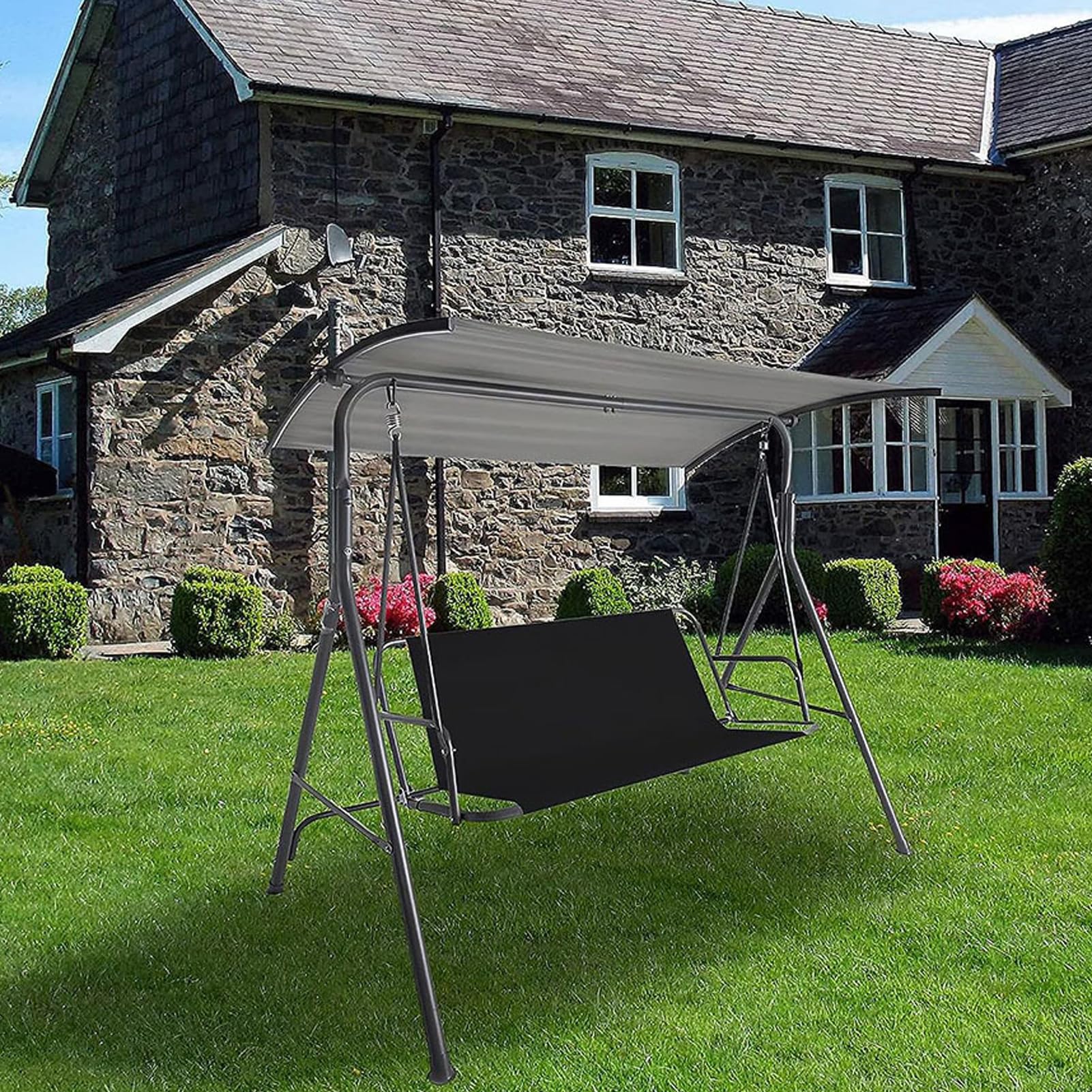 Coprisedile di Ricambio per Altalena Hollywood per Esterni da Giardino,Impermeabile Protezione UV(Size:158x(52+52) cm/62.2X(20.4+20.4) inch,Color:Coffee)