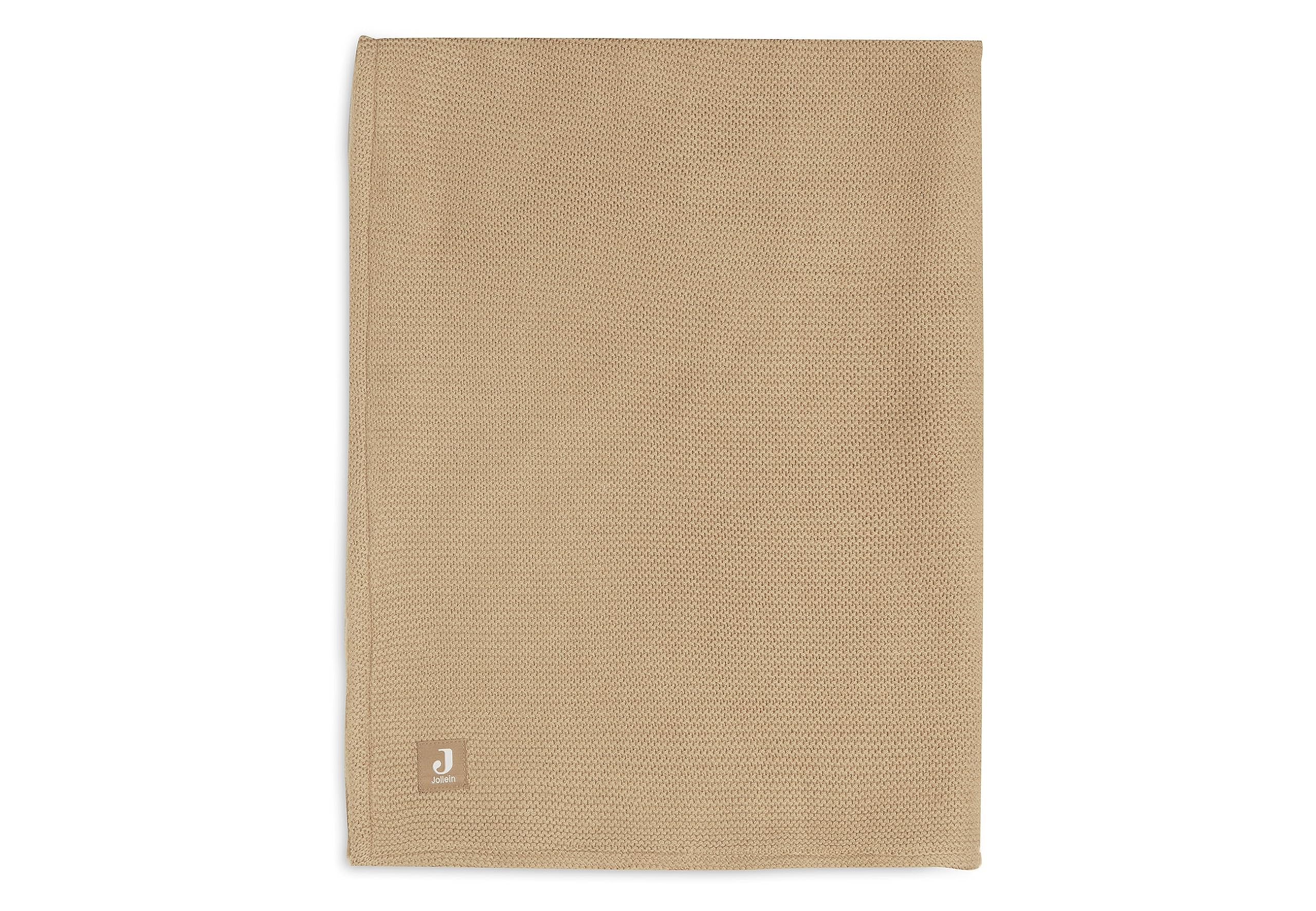 Jollein 517-511-66072 Kocyk dziecięcy, z dzianiny z pluszowym futerkiem, Basic Knit Biscuit (75 x 100 cm)