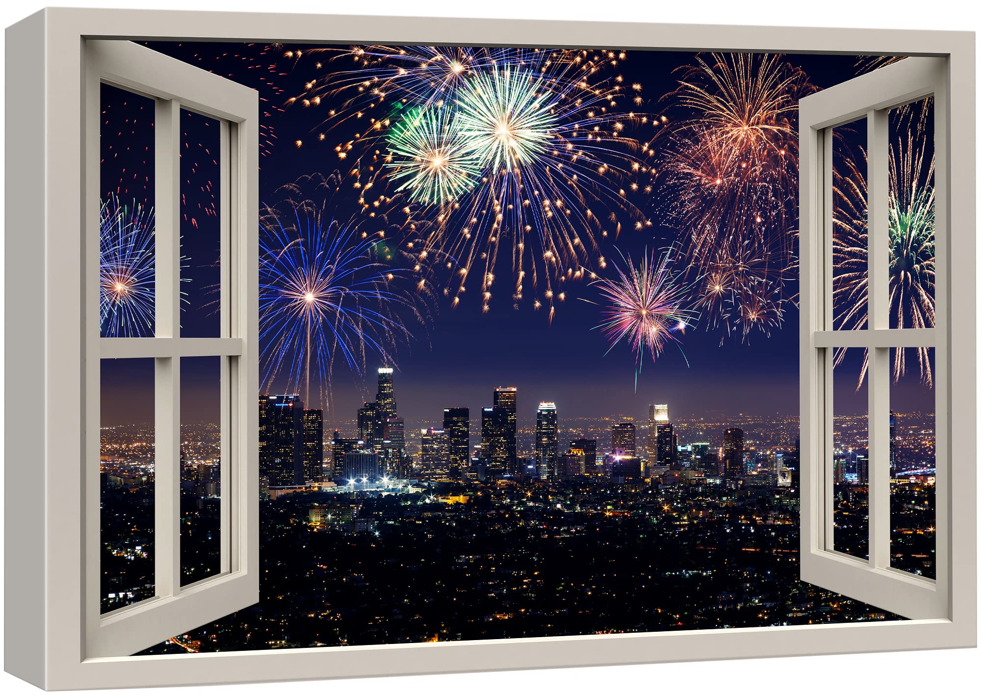 Amazon.com: wall26 Canvas Print Wall Art Window View Vibrant 4th