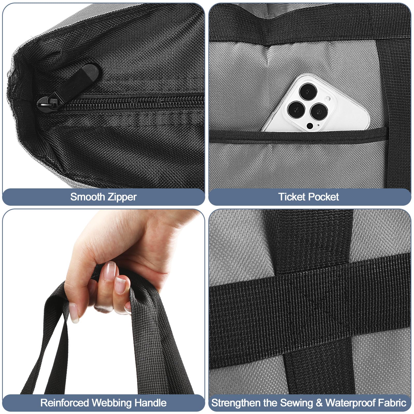 Pickmesh Paquete de 6 bolsas grandes aisladas plegables suaves a prueba de fugas con aislamiento de espuma térmica, bolsa de comestibles para entrega de alimentos, bolsa de mano para picnic, viajes,