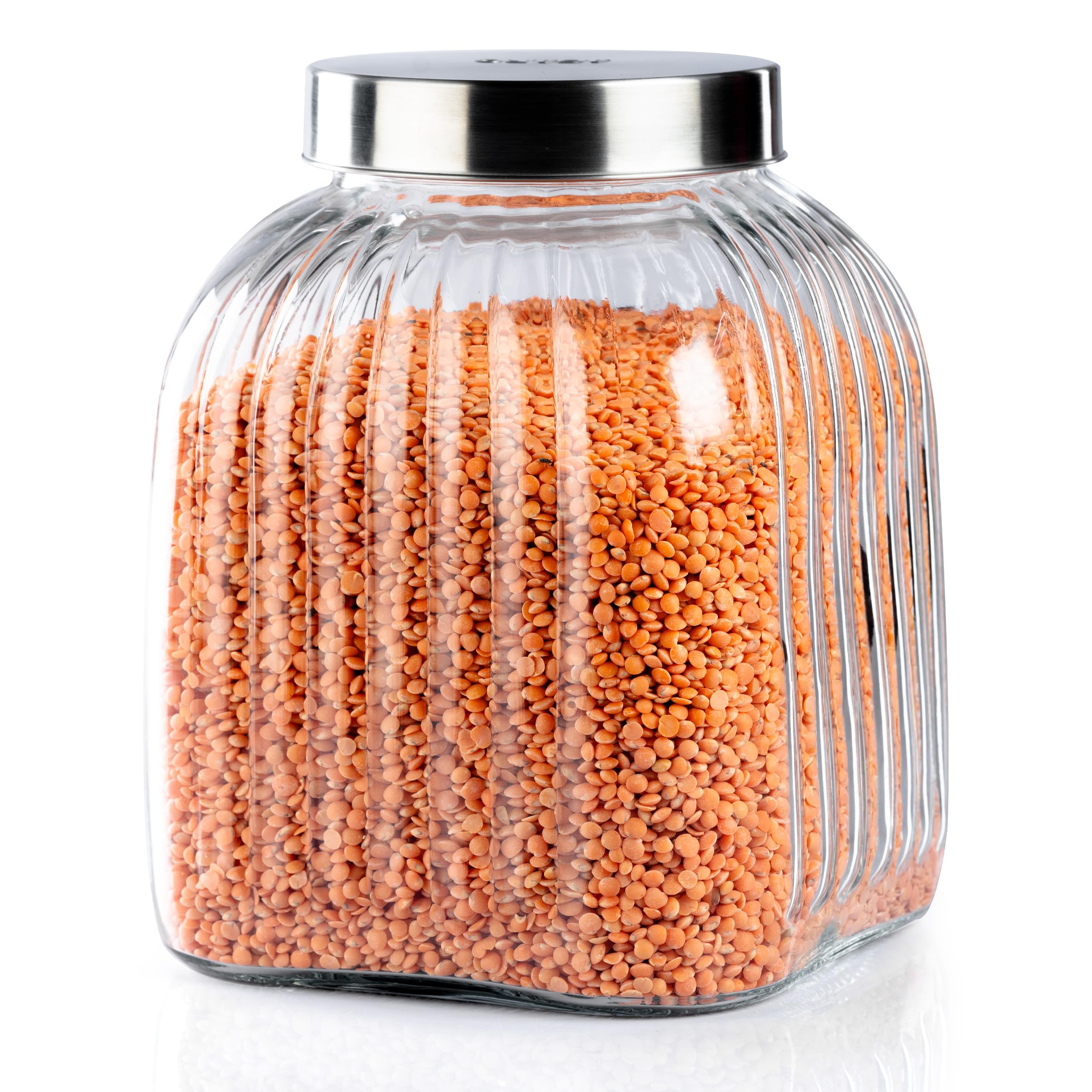 AGARO Elegant Glass Jar 3500 ml, Steel Lid, Storage Glass Container, Transparent, Kitchen Organiser, Multipurpose Jar-image-22