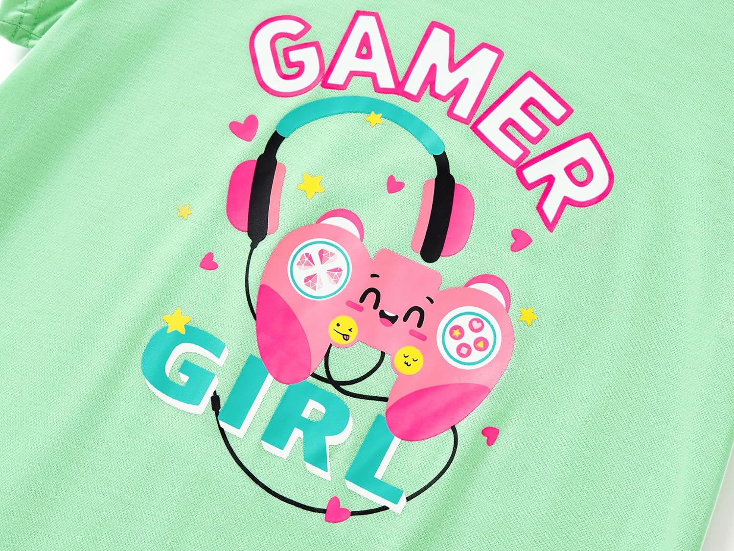 Beezizac Neon Tie Dye Spiral Pattern/Butterfly Pajamas for Girls Tee & Shorts PJ Set Size 6-18 - Image 3