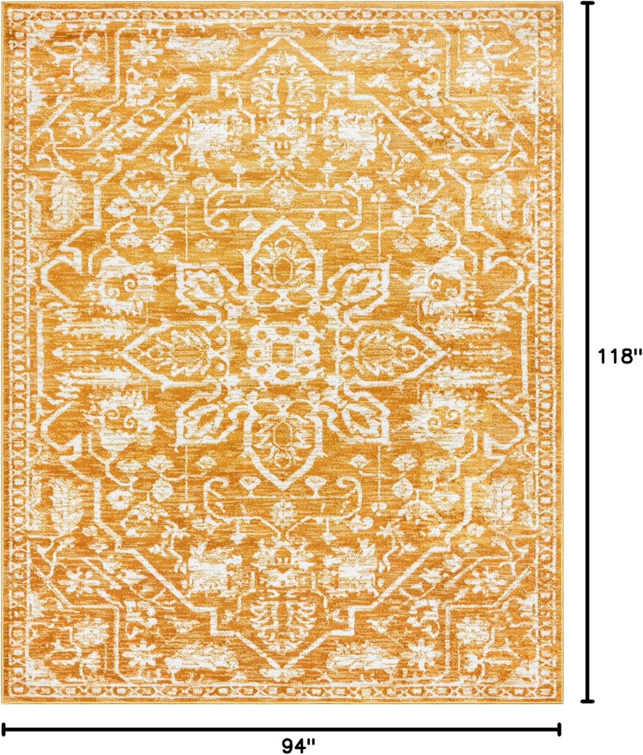 Well Woven Della Gold Vintage Medallion Pattern Area Rug (7'10" x 9'10")