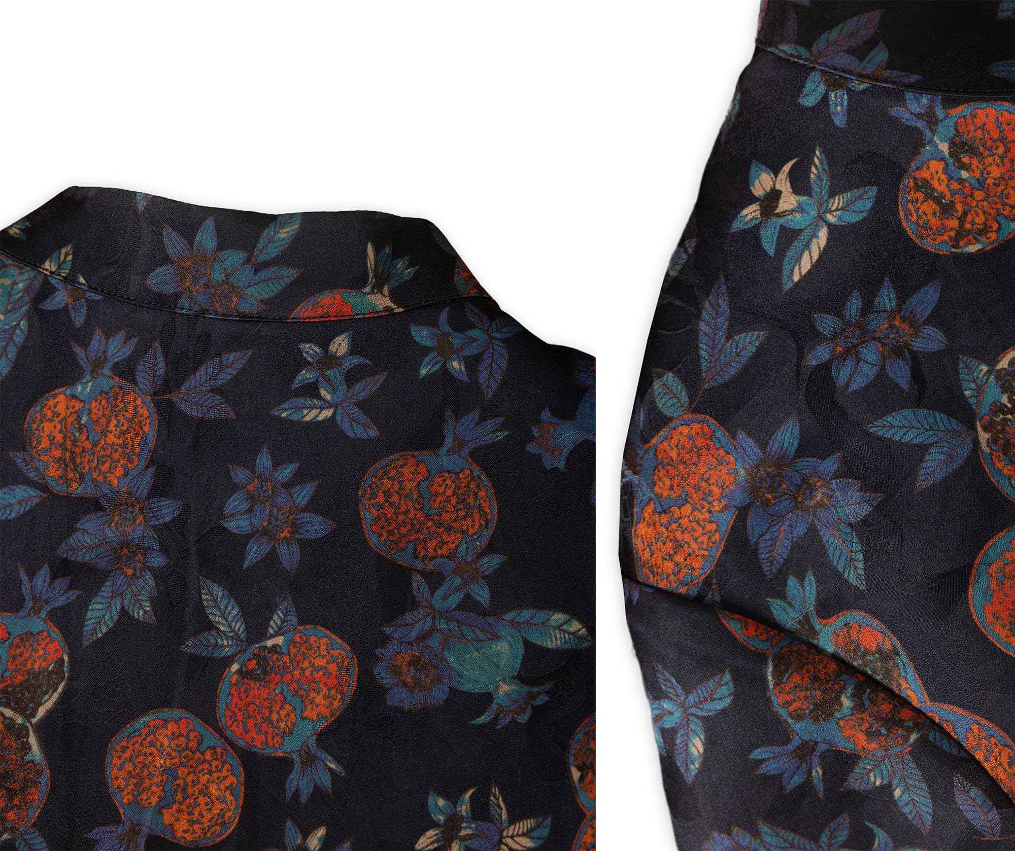 HangErFeng Damska jedwabna bluzka Xiangyunsha Granat Print Top 656
